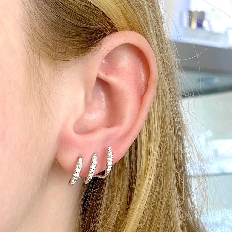 Three Bar Diamond Ear Climber