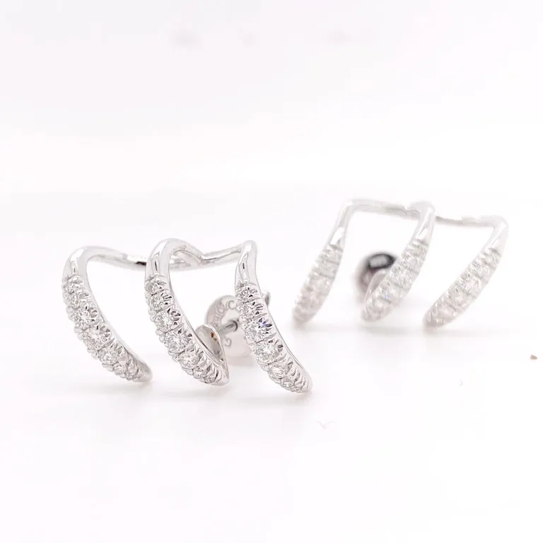 Three Bar Diamond Ear Climber