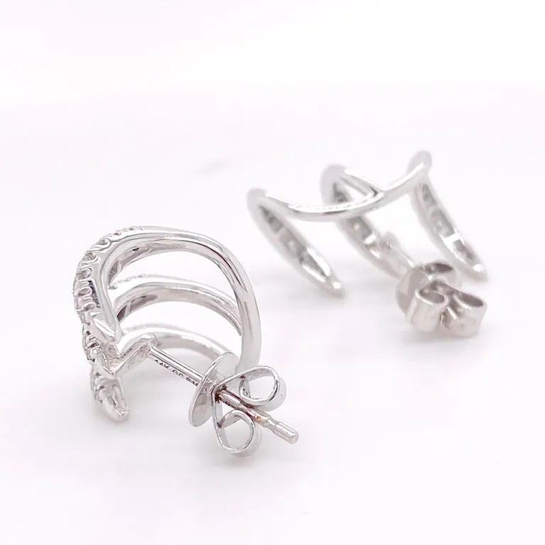 Three Bar Diamond Ear Climber