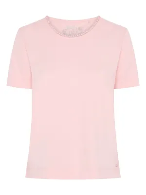 TIGI 22/24 Pink Beaded Neck Trim Top - T25-35A