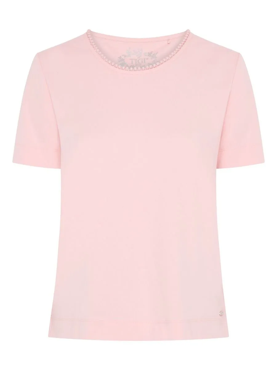 TIGI 22/24 Pink Beaded Neck Trim Top - T25-35A