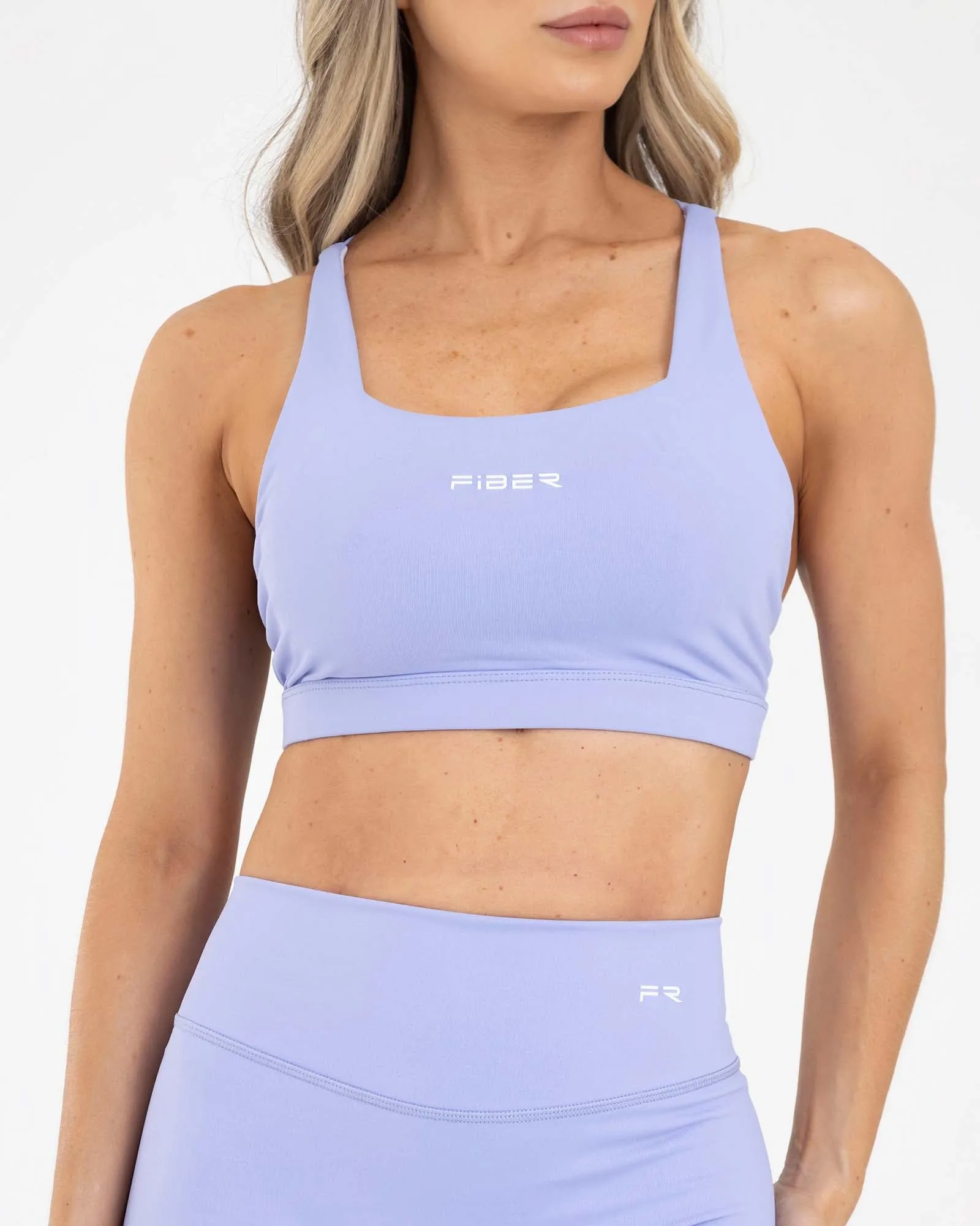 Top manga sisa cross strips azul hortensia sporty FIBER