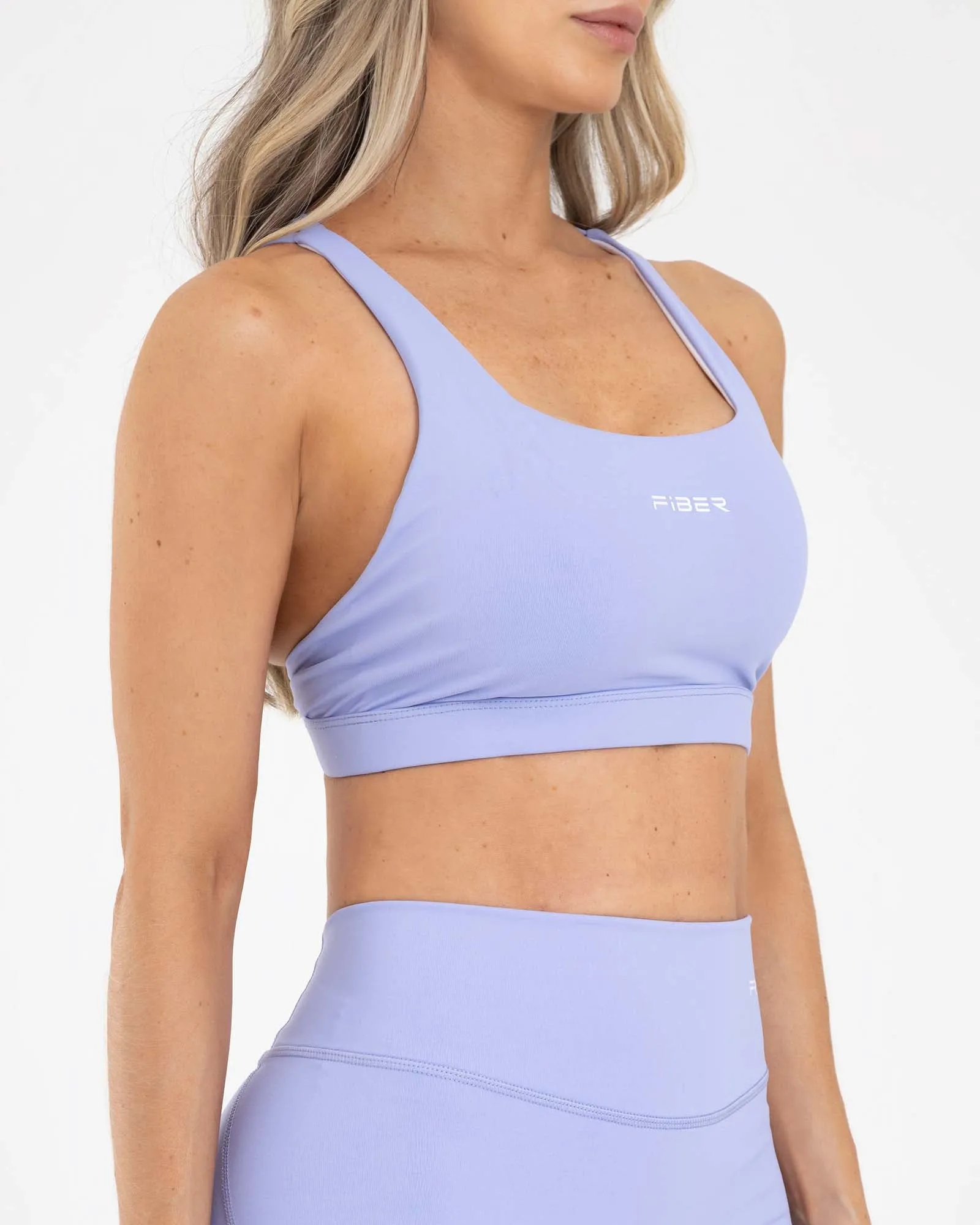 Top manga sisa cross strips azul hortensia sporty FIBER