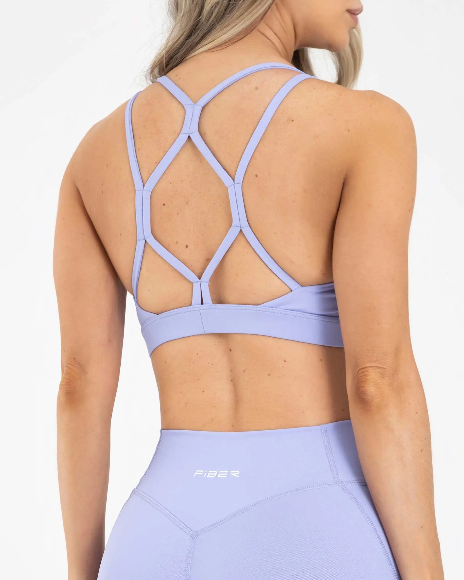Top manga sisa cross strips azul hortensia sporty FIBER