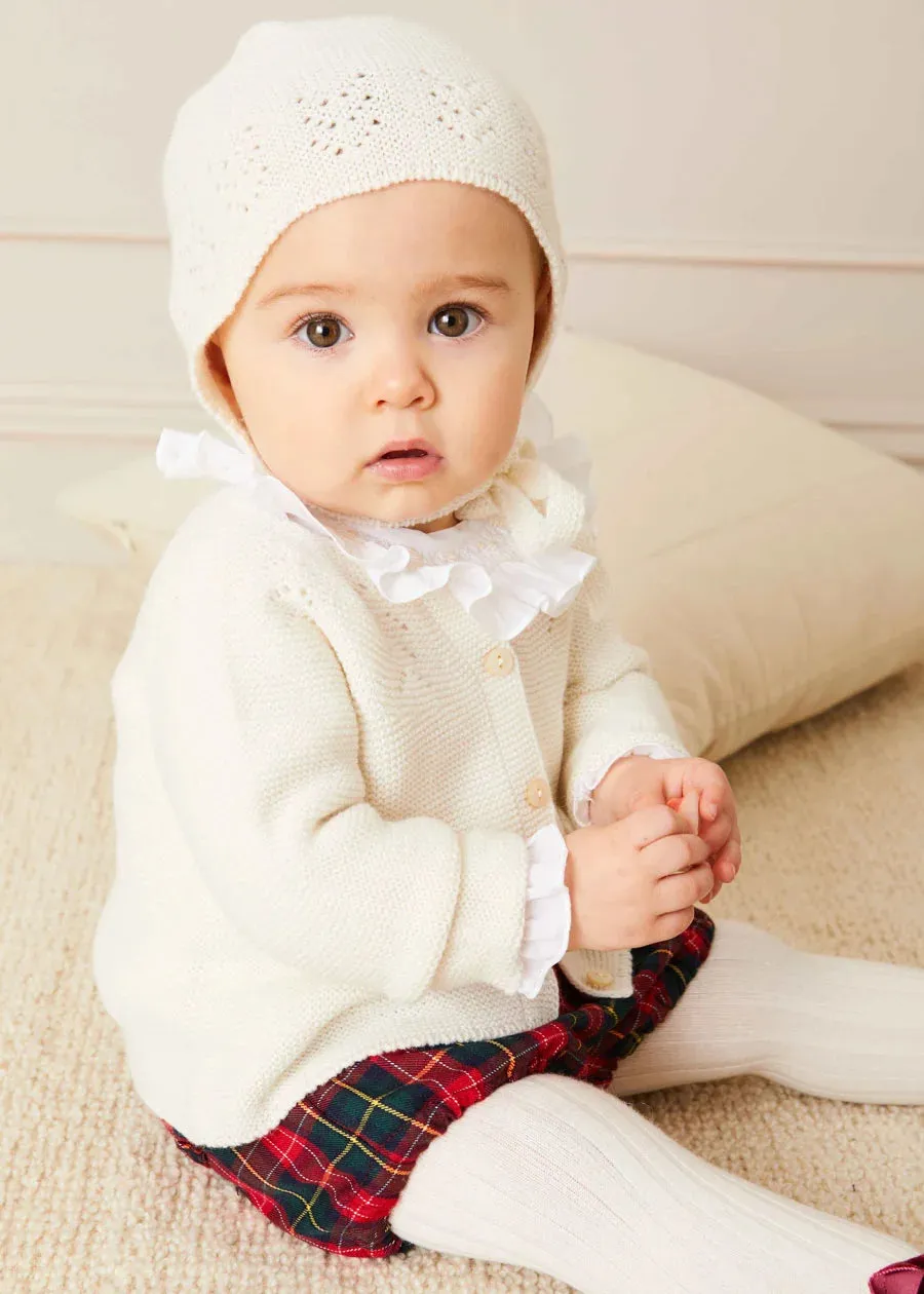 Traditional Hand Smocked Blouse in Off White (0-12mths)