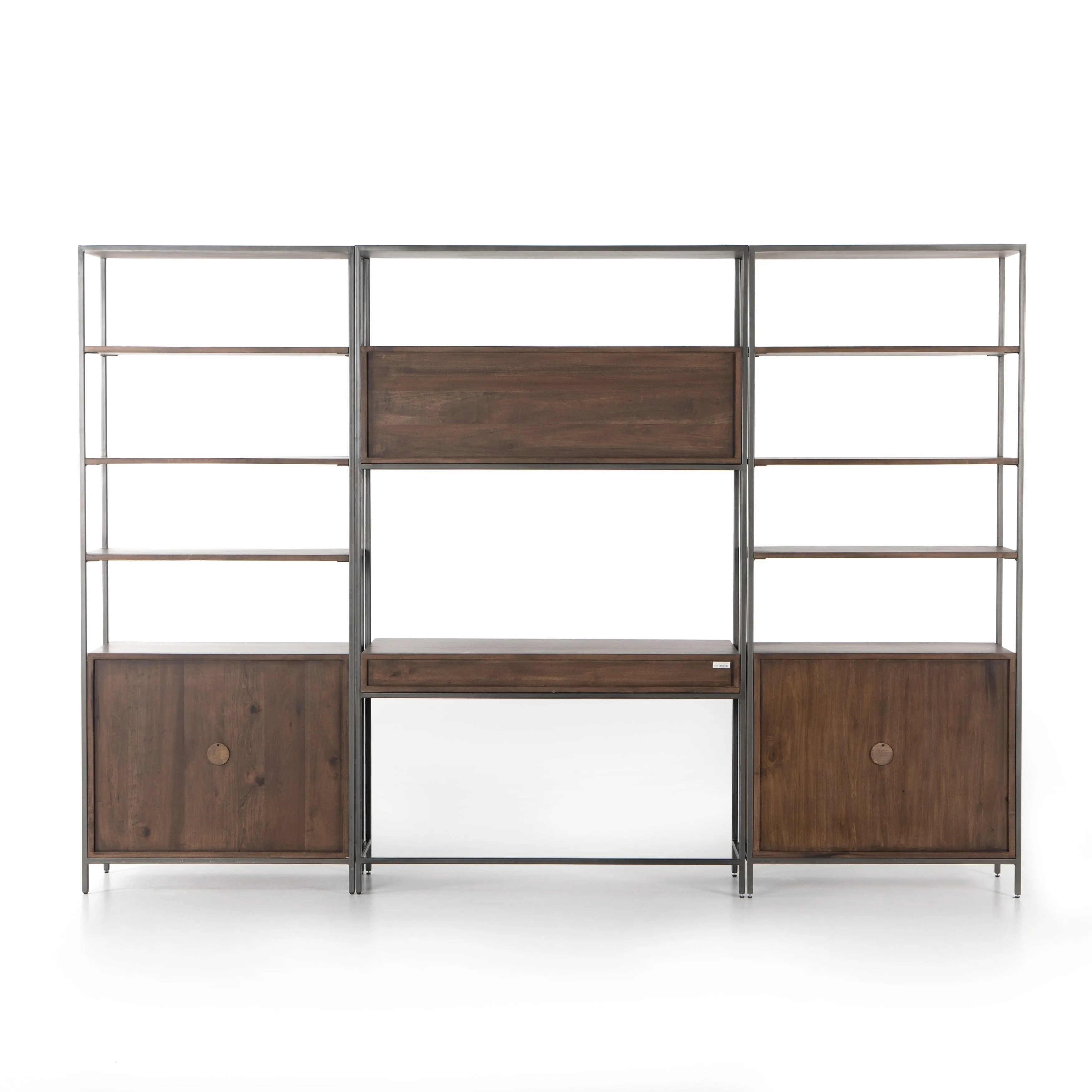 Trey Modular Wall Desk with 2 Bookcases - Auburn