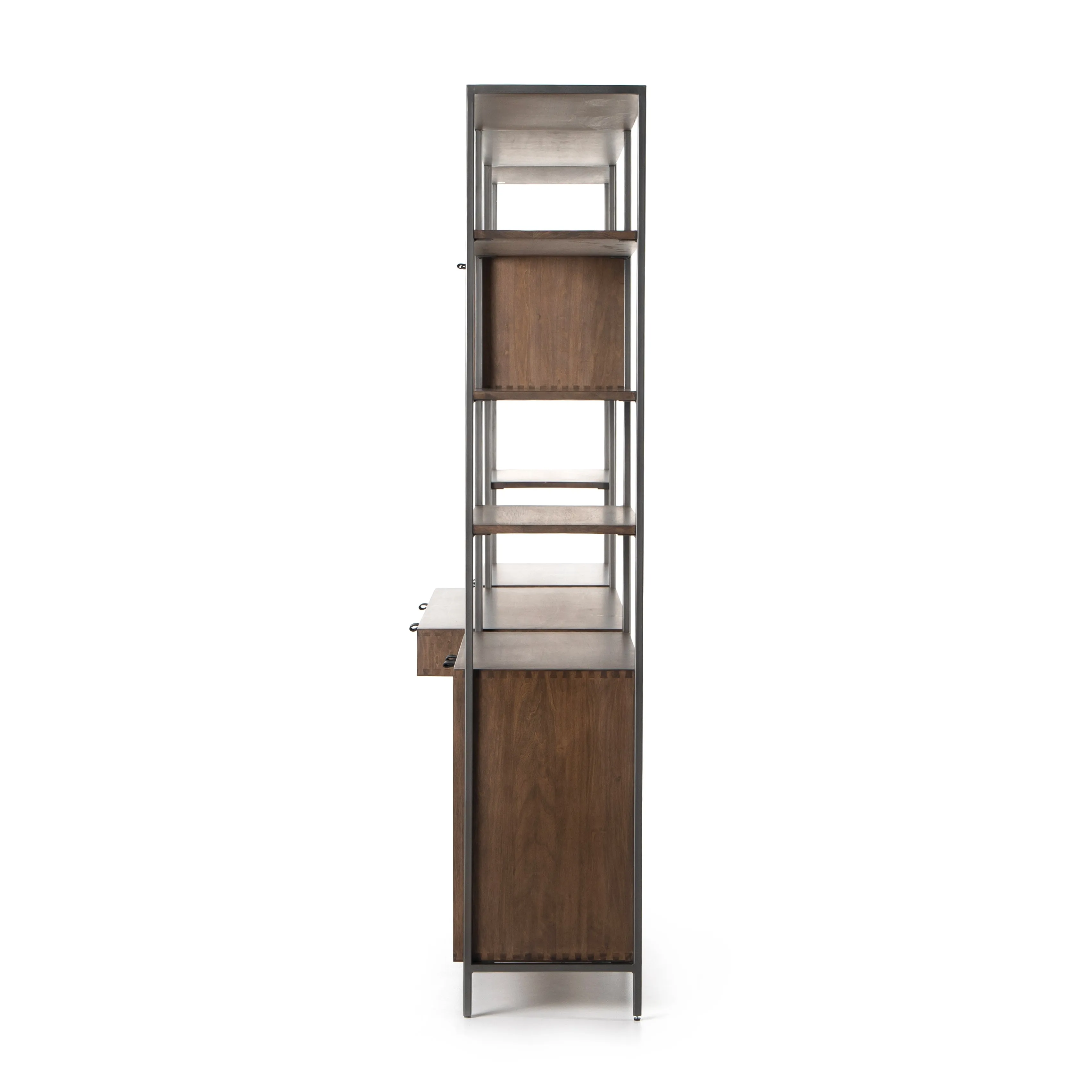 Trey Modular Wall Desk with 2 Bookcases - Auburn