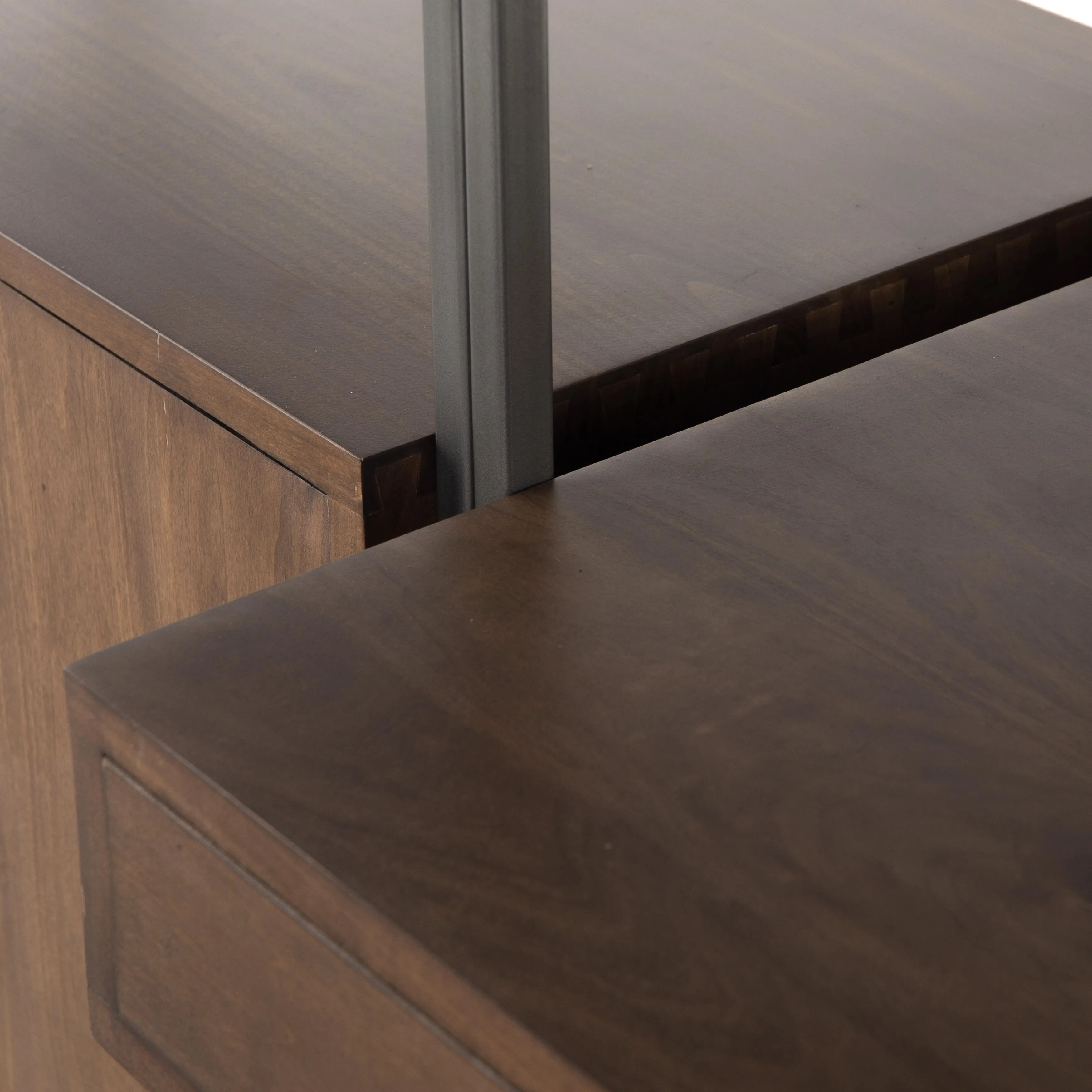 Trey Modular Wall Desk with 2 Bookcases - Auburn