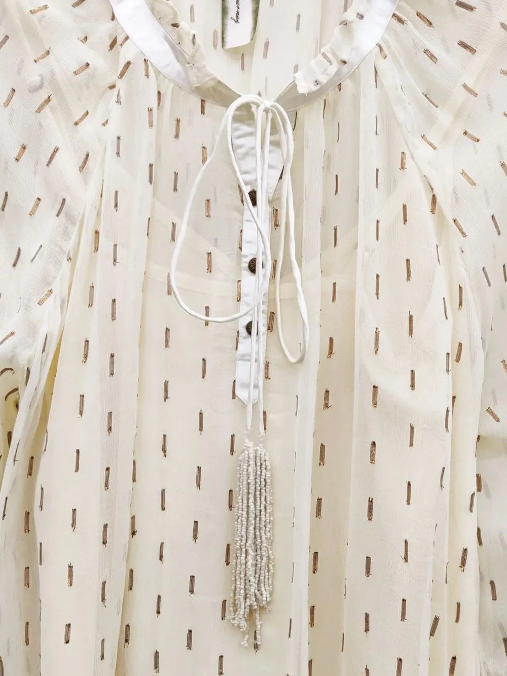 Two Piece Sheer Top with Cami - Cream