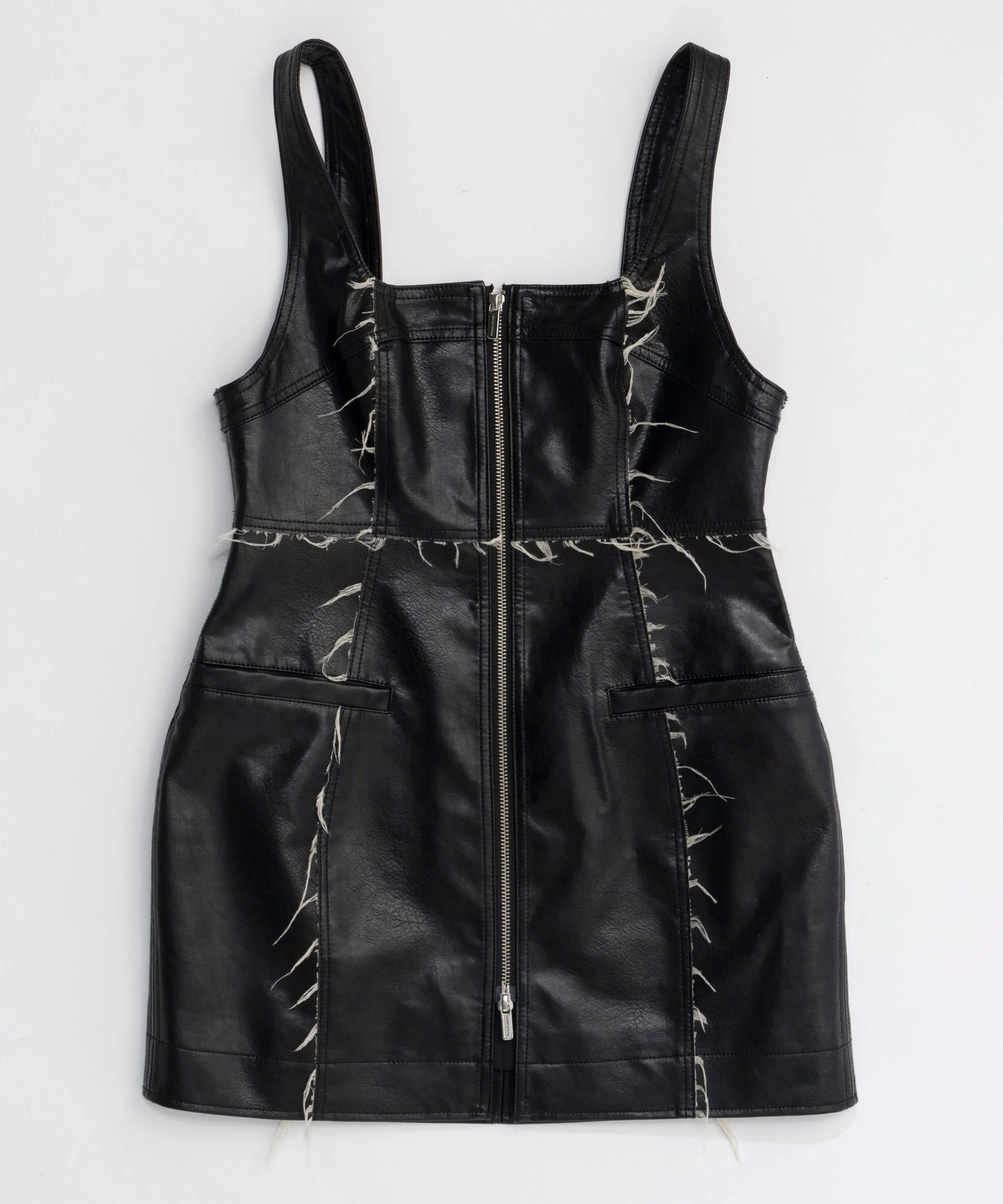 Vegan Leather Front Zip Tops