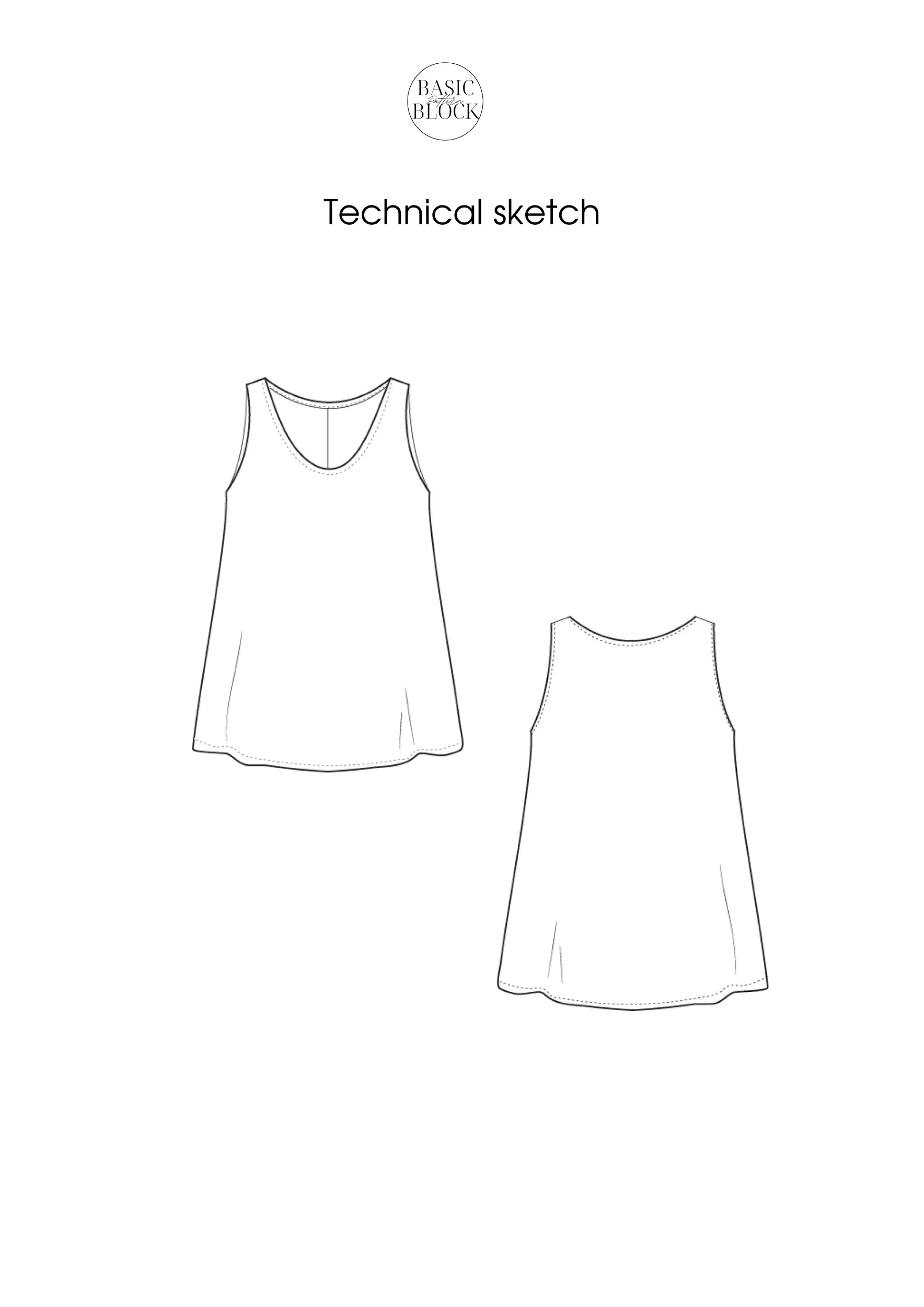 Versatile Tank Top Sewing Pattern Block - Sleeveless, Woven, XXS-6XL Fit