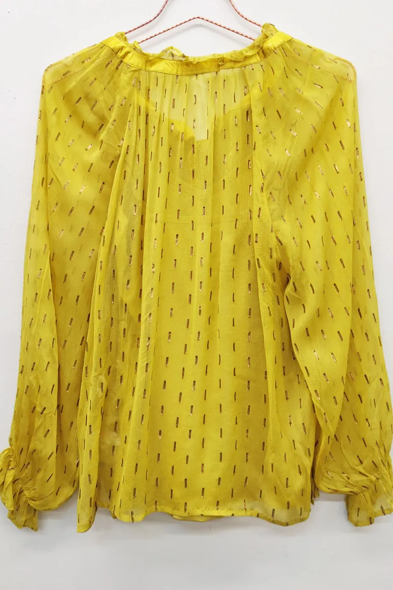 Vibrant Mustard Yellow Maven Blouse by Arrata