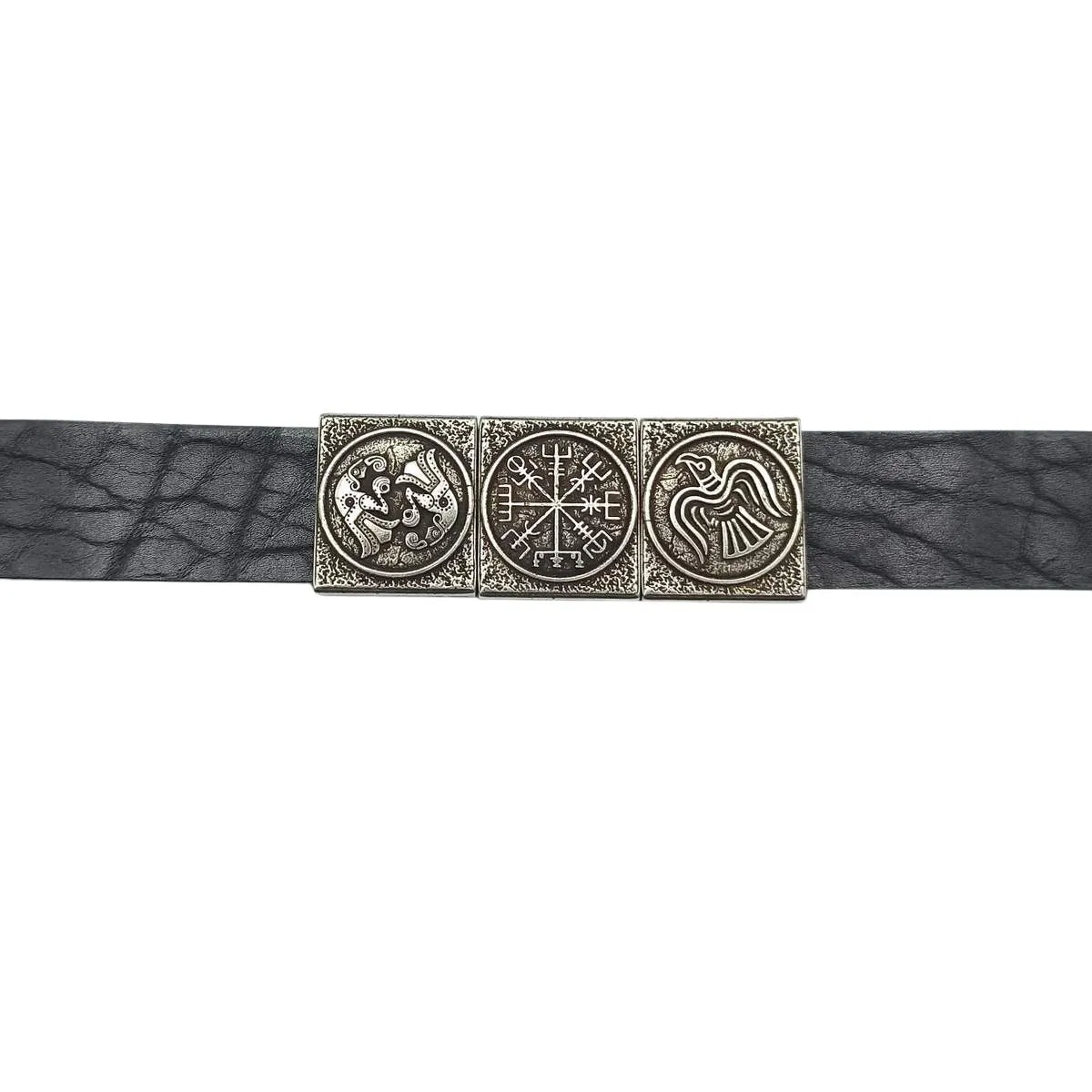 Viking compass leather bracelet