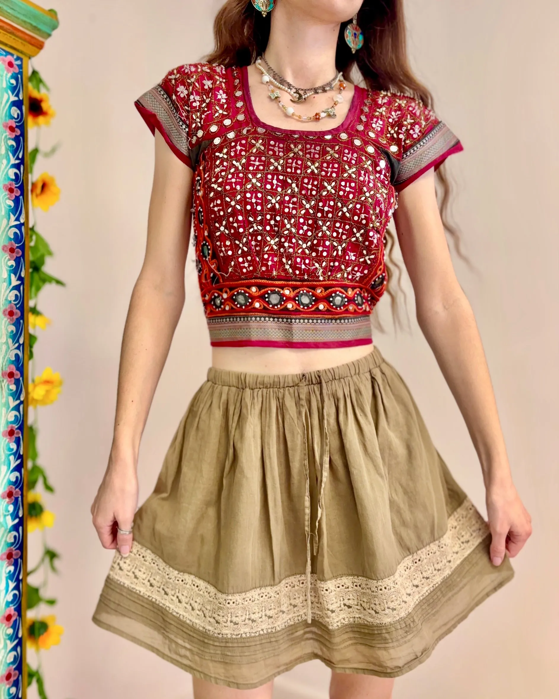 Vintage Indian Embroidered Top
