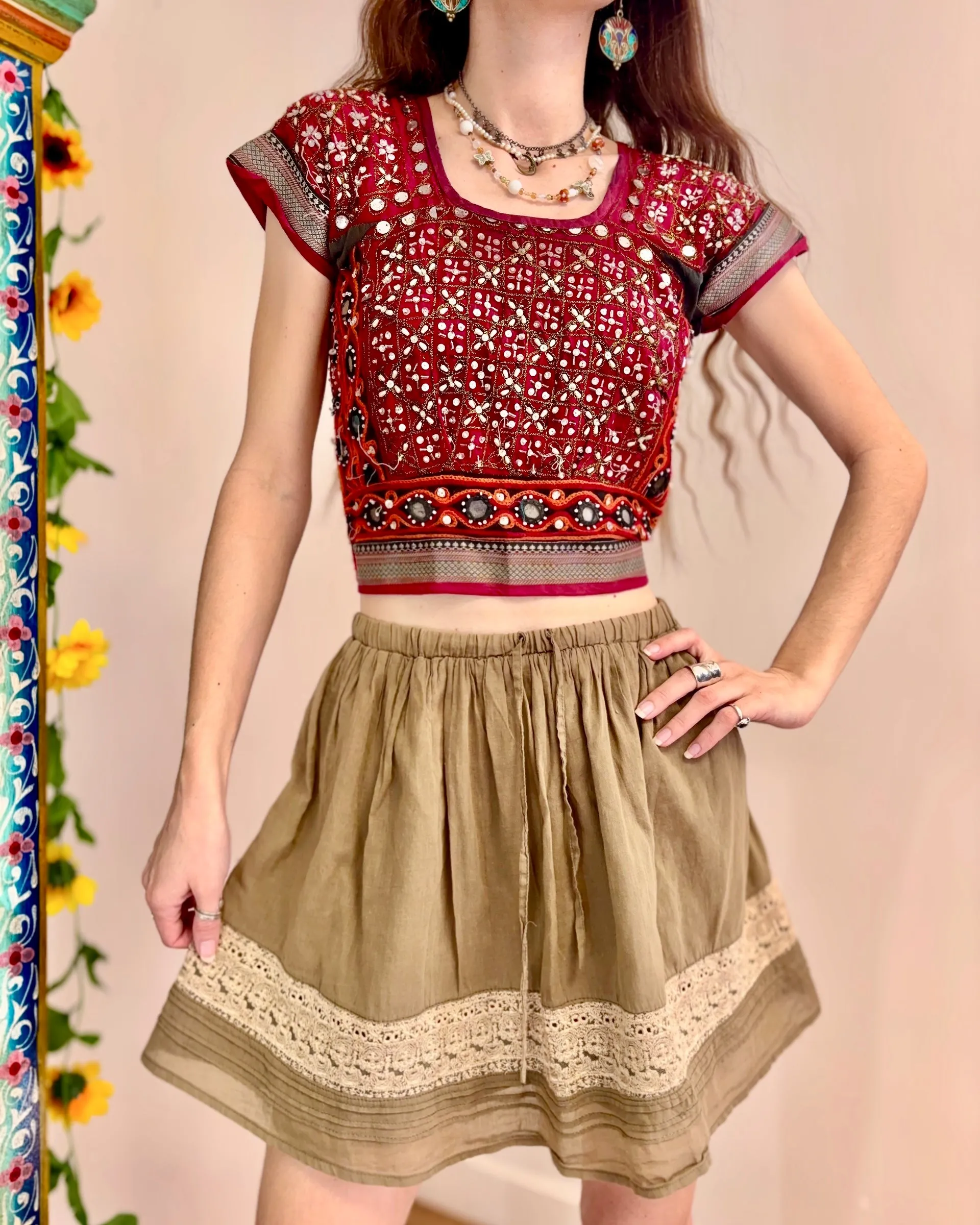 Vintage Indian Embroidered Top