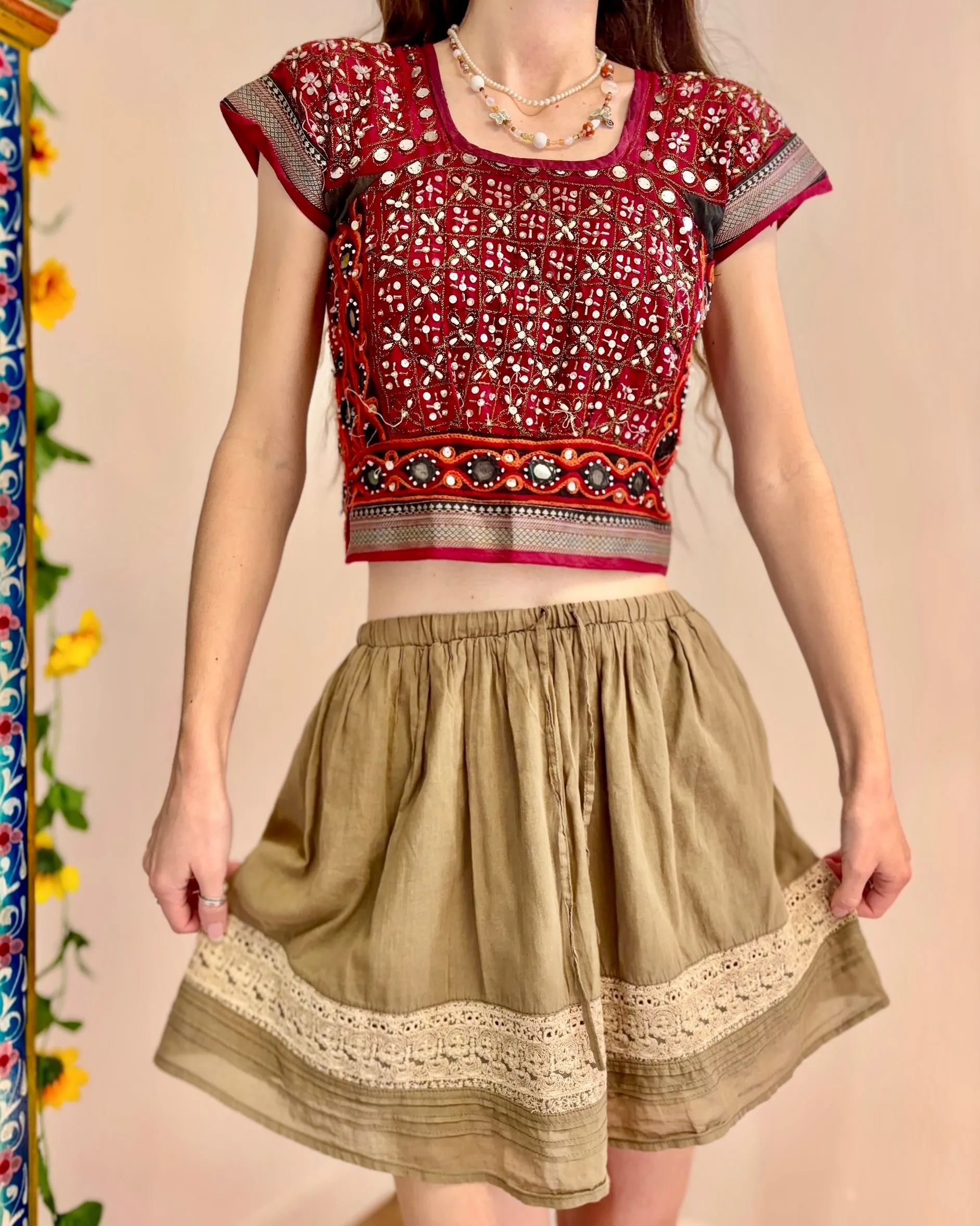 Vintage Indian Embroidered Top