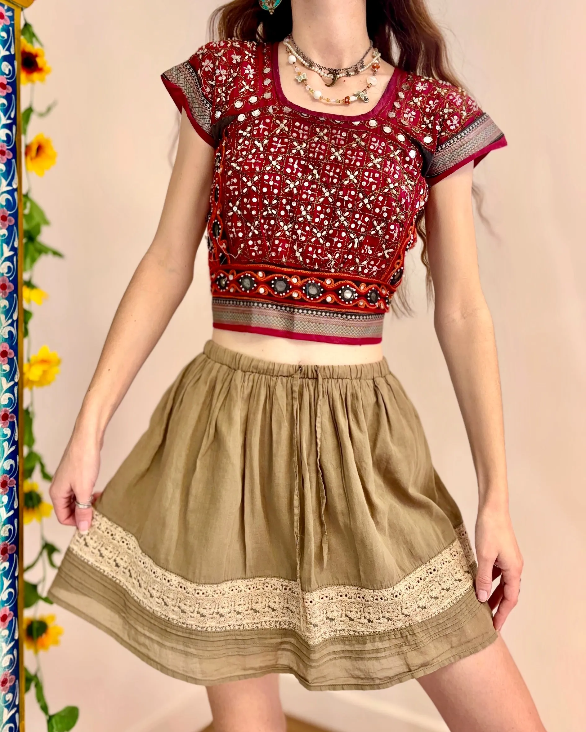 Vintage Indian Embroidered Top