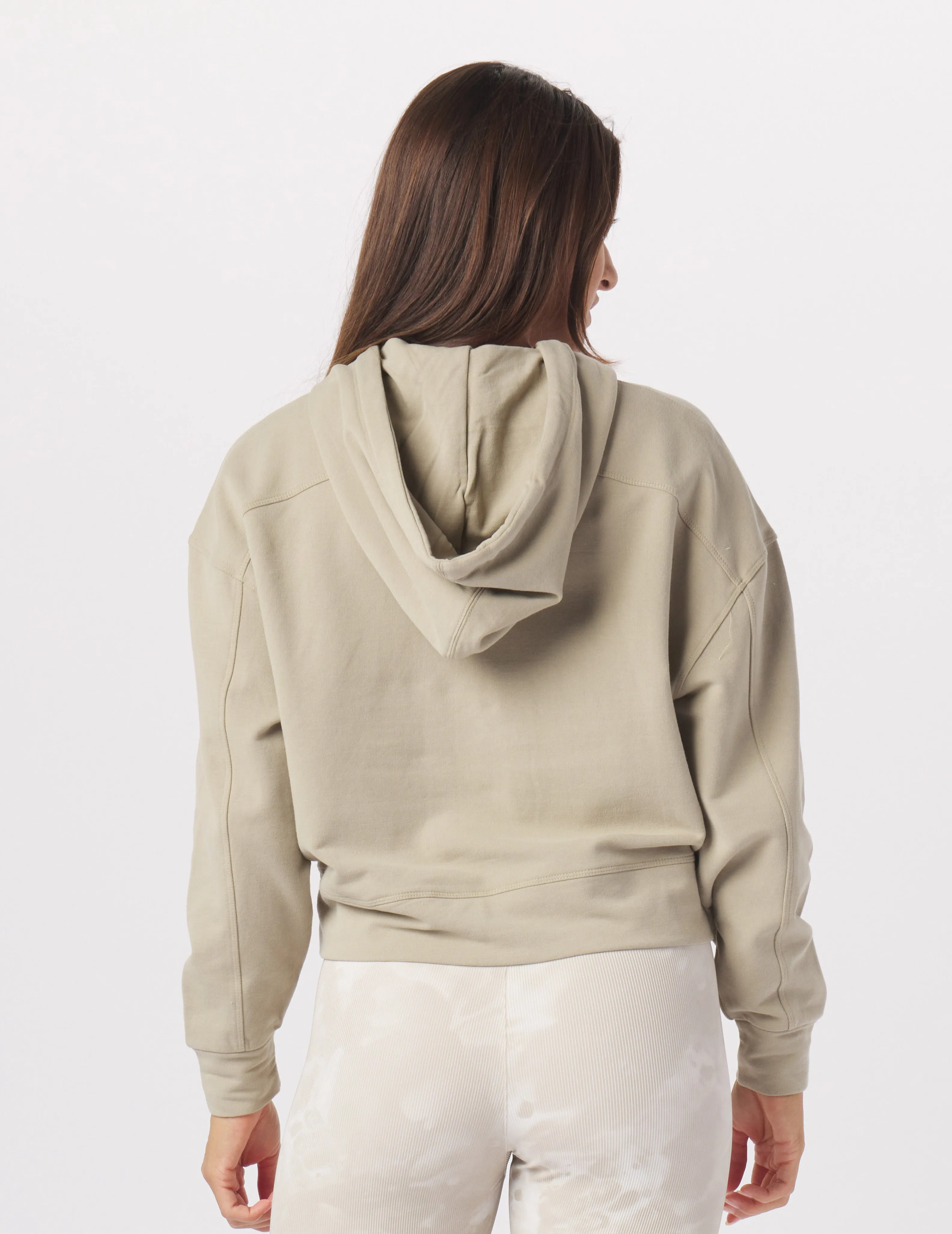Vintage Oversized Cropped Hoodie: Linen