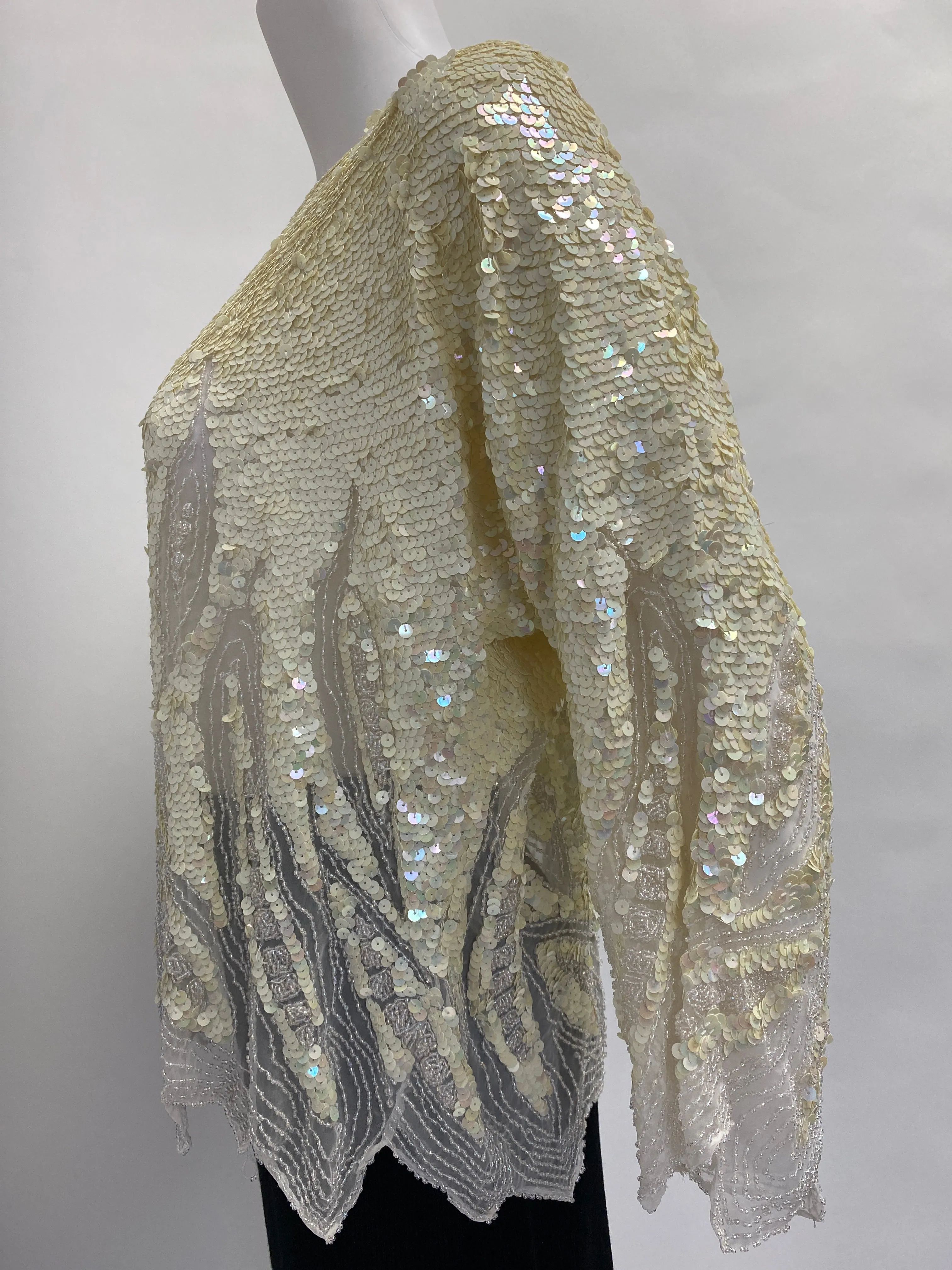 Vintage: Sequin and Sheer Beaded Blouse