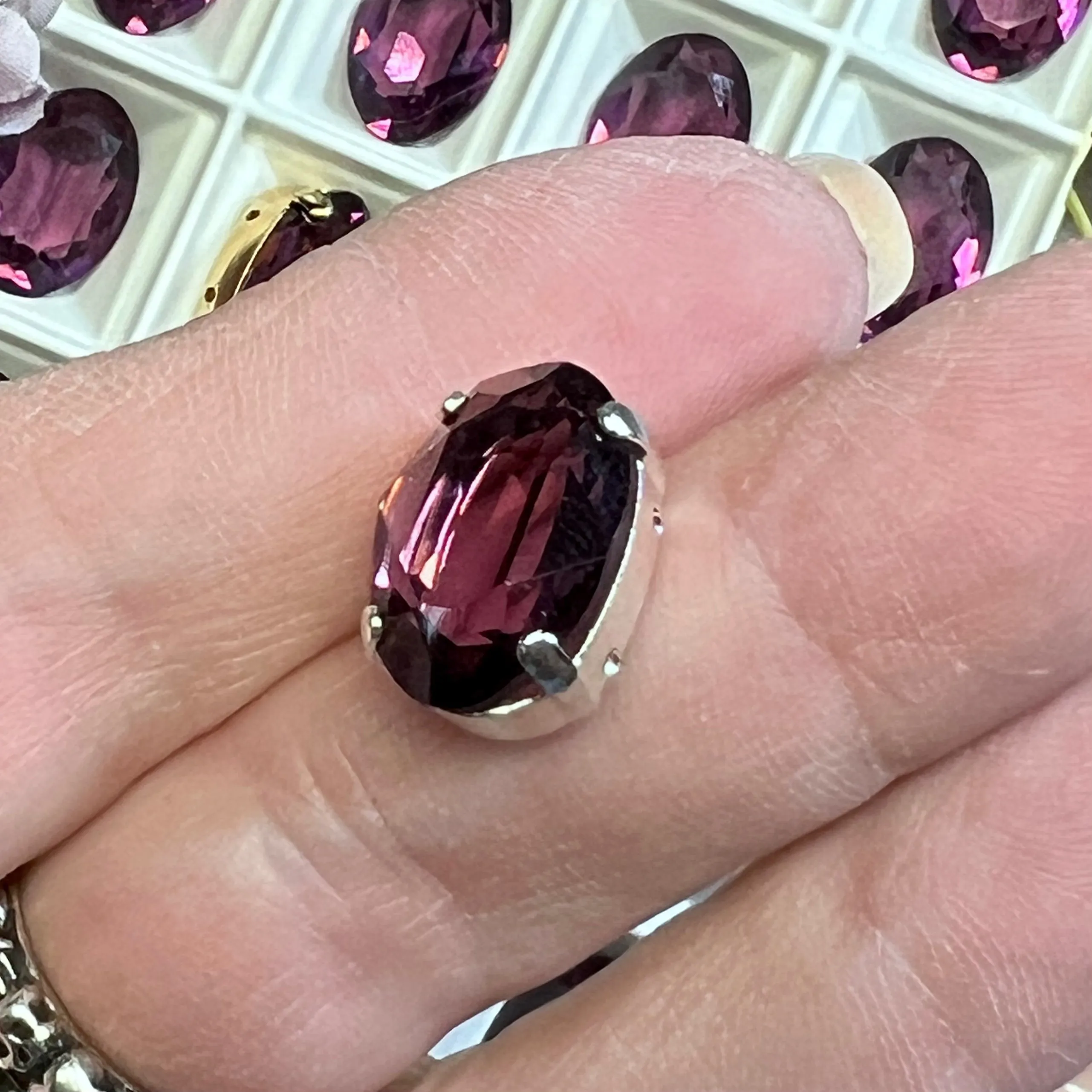 Vintage Transparent Amethyst, 1 Piece Genuine Swarovski Crystal, 16x11mm 4100 Oval, with or without Setting