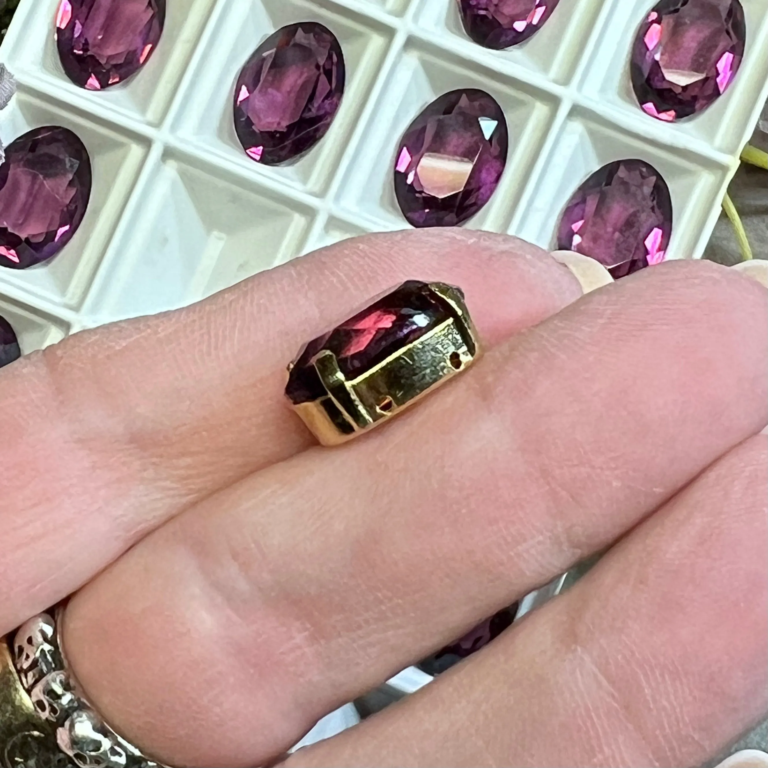 Vintage Transparent Amethyst, 1 Piece Genuine Swarovski Crystal, 16x11mm 4100 Oval, with or without Setting