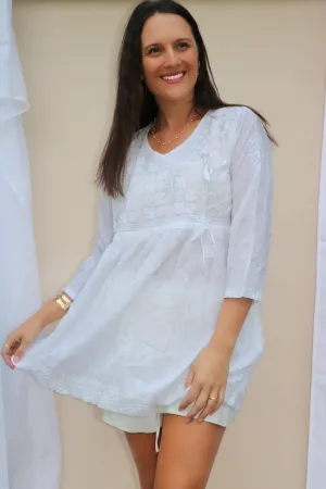 Violet- Indian White Short Top