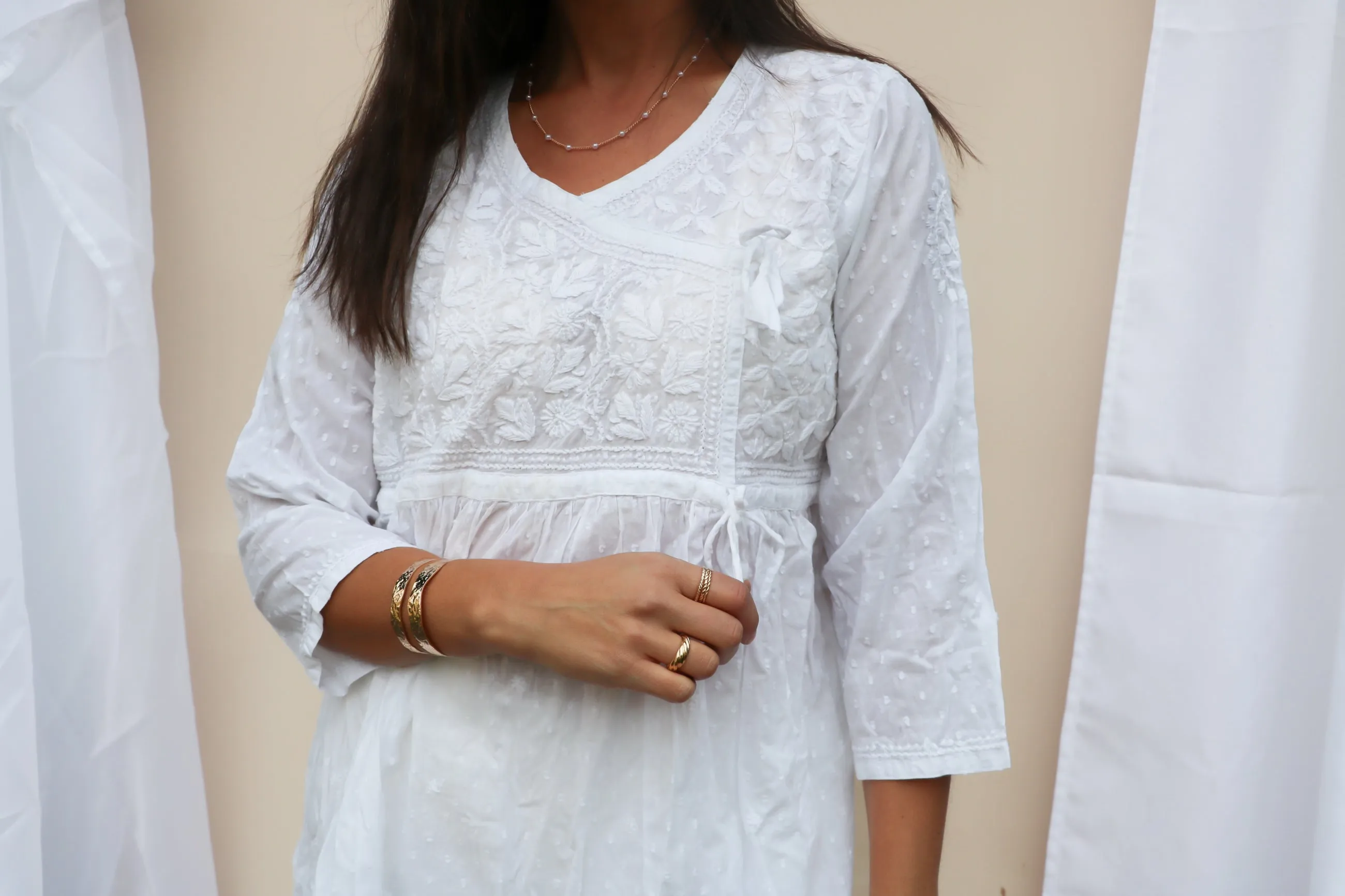 Violet- Indian White Short Top
