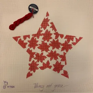 Wg11764 - 10" Poinsettia Tree Top Star- red