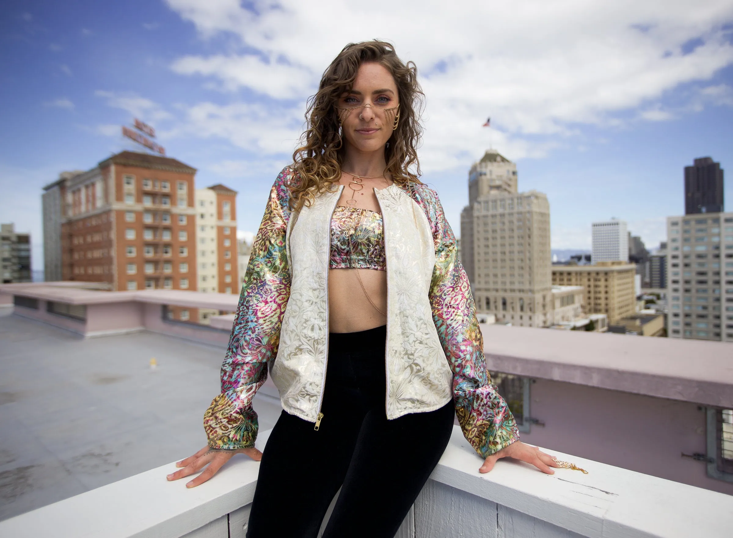 White and Gold Iridescent Jacket
