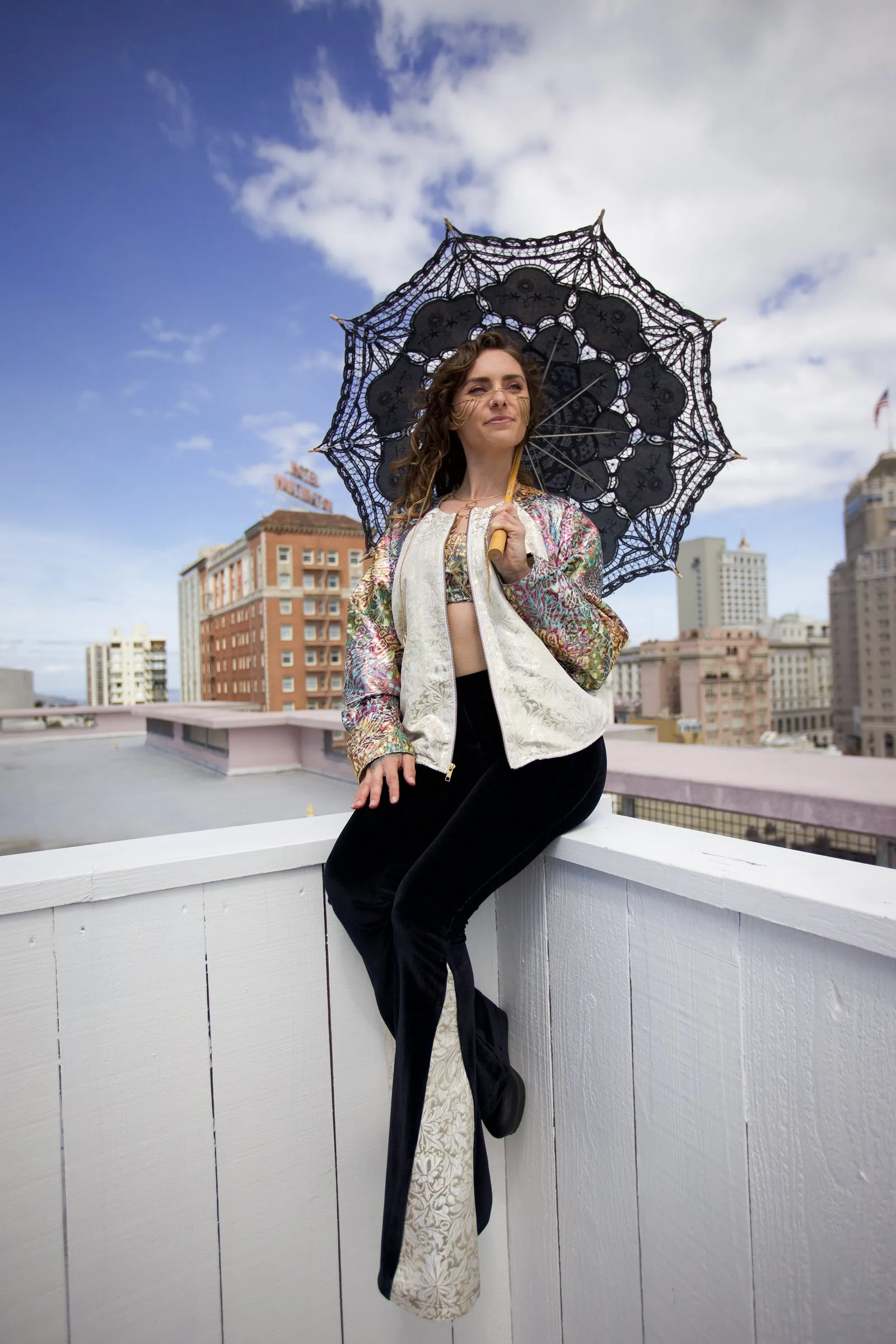 White and Gold Iridescent Jacket