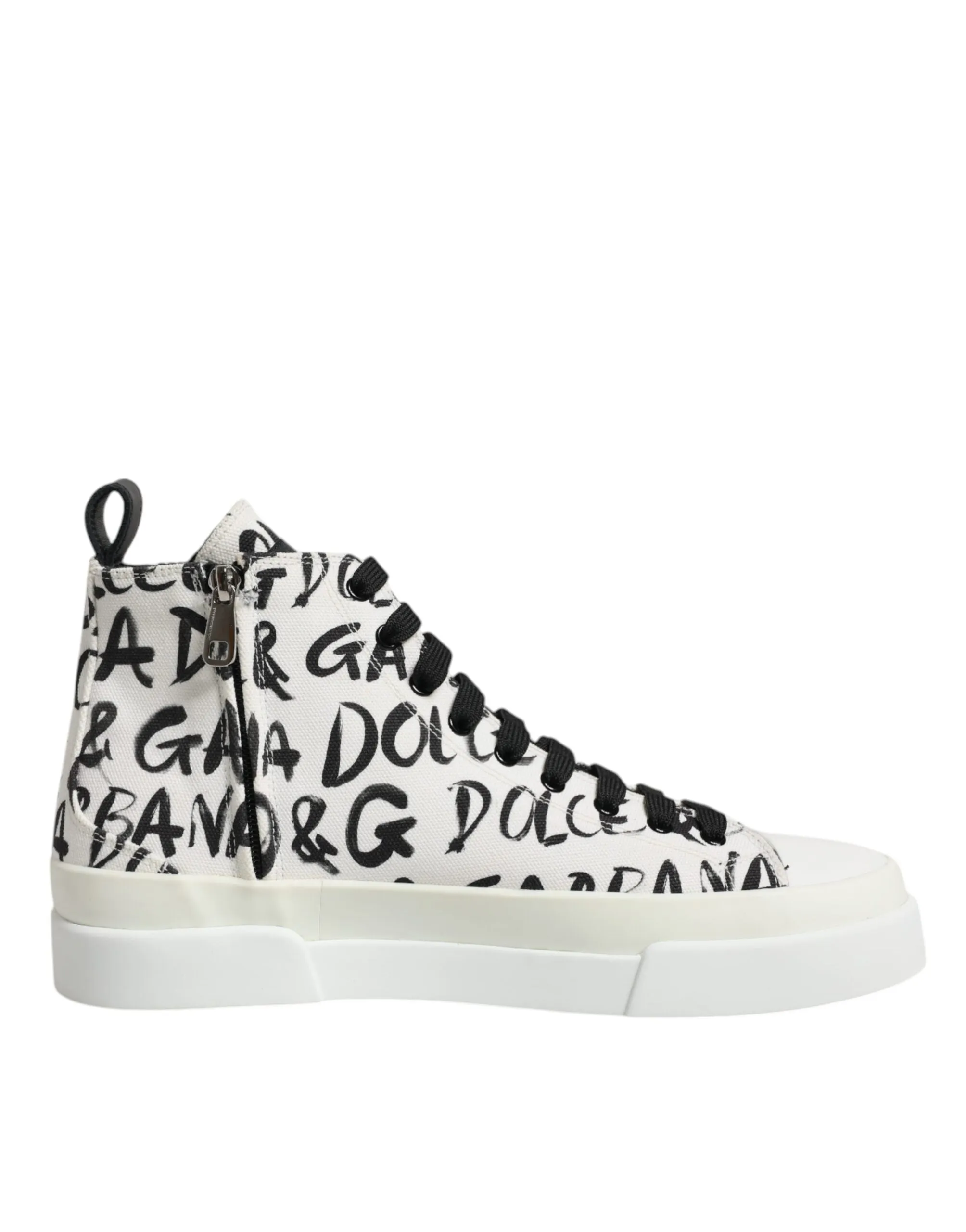 White Canvas Logo High Top Sneakers Shoes
