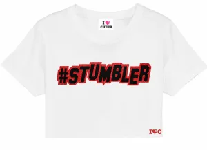White #Stumbler Cropped T-Shirt
