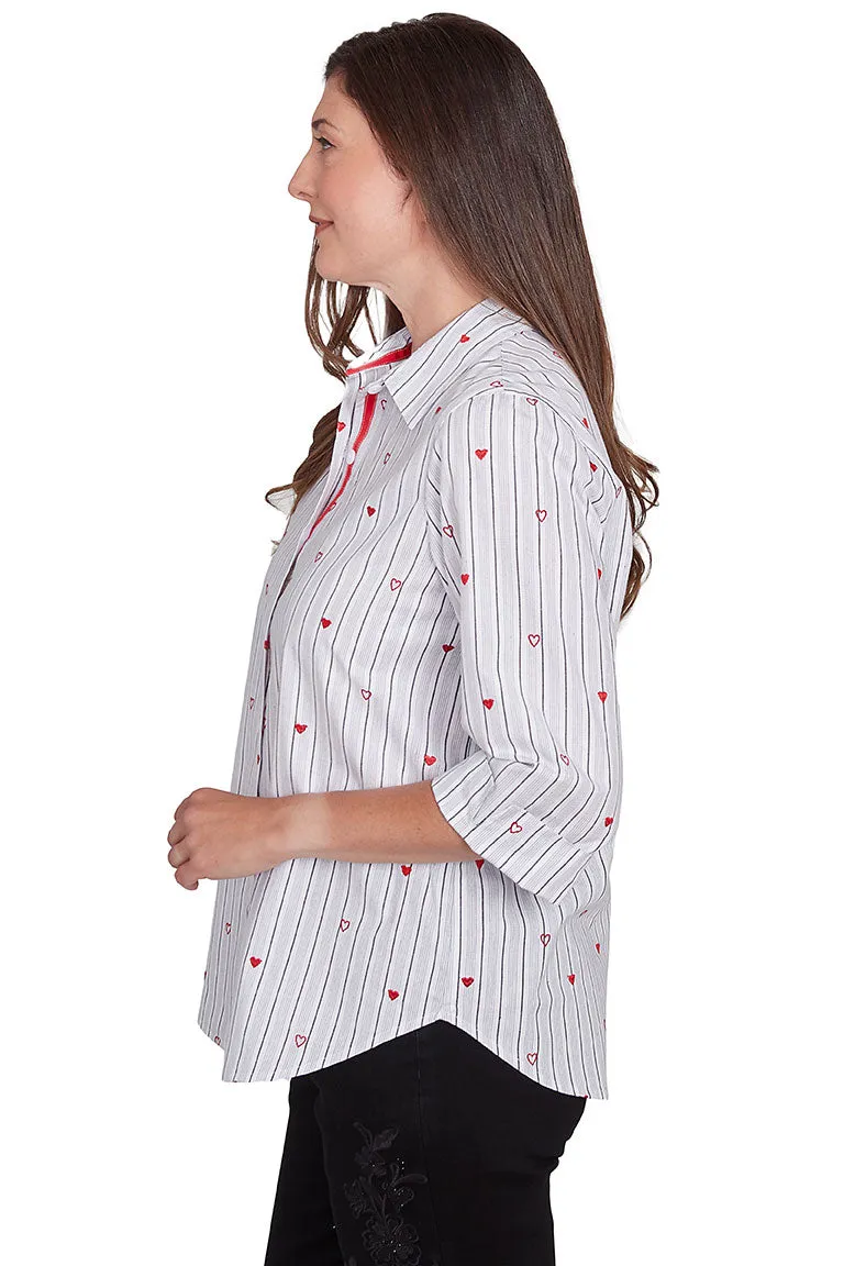 Wild At Heart Embroidered Pinstripe Shirt
