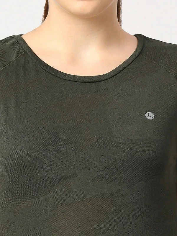 Women Olive Green Solid Top - Inner Flow-OL