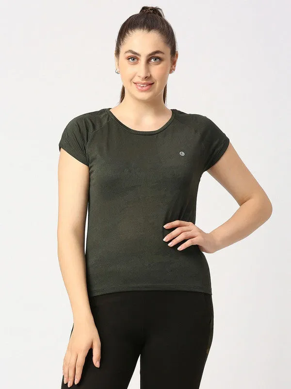 Women Olive Green Solid Top - Inner Flow-OL