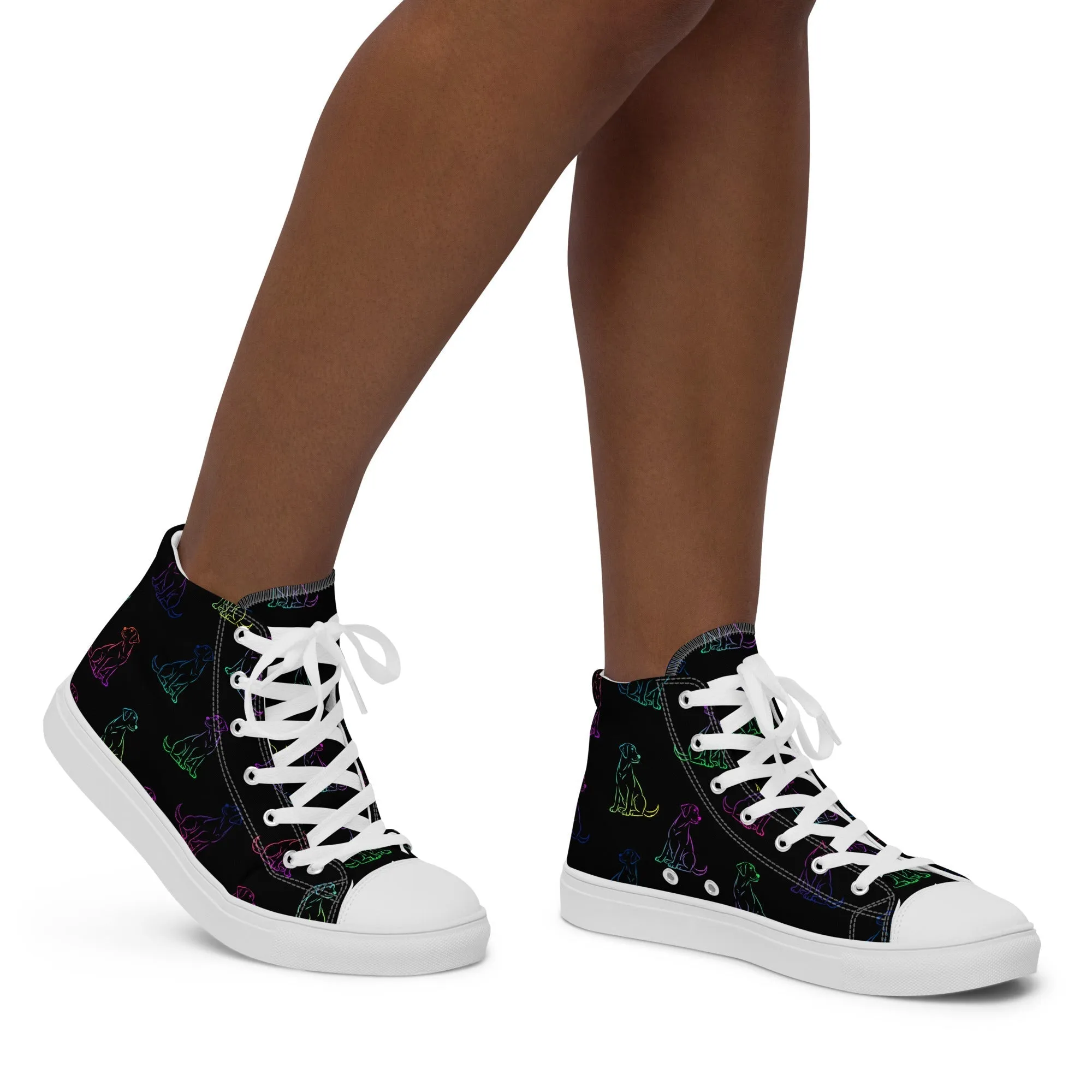 Women’s Black Rainbow Dog Sneakers