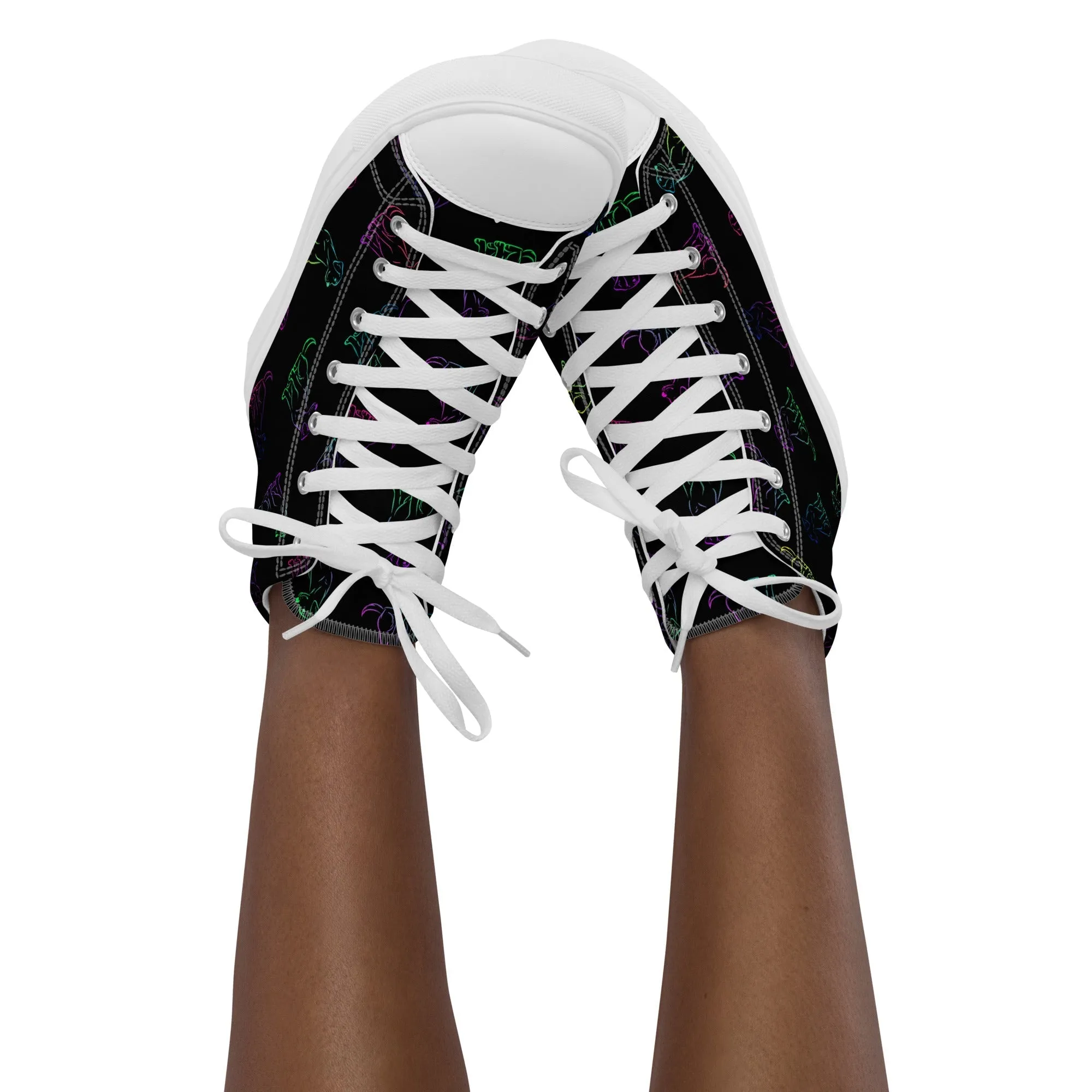 Women’s Black Rainbow Dog Sneakers