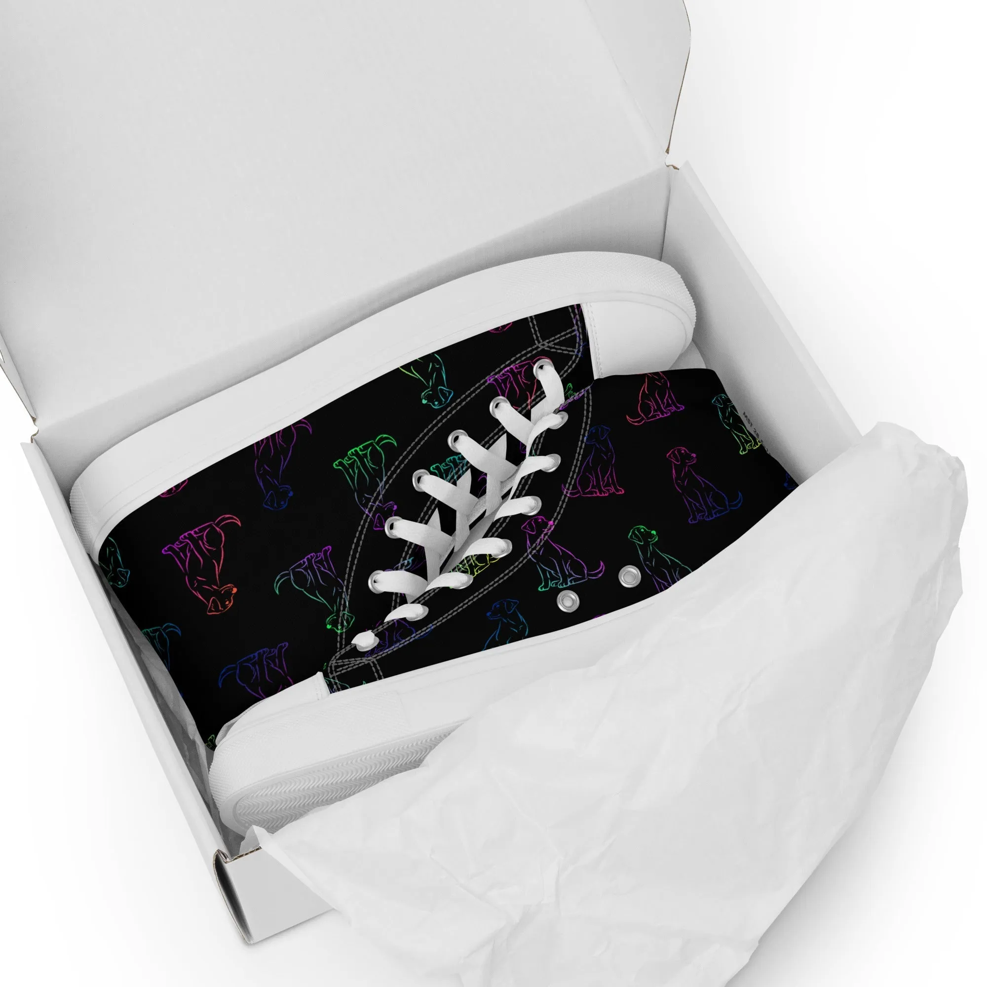 Women’s Black Rainbow Dog Sneakers