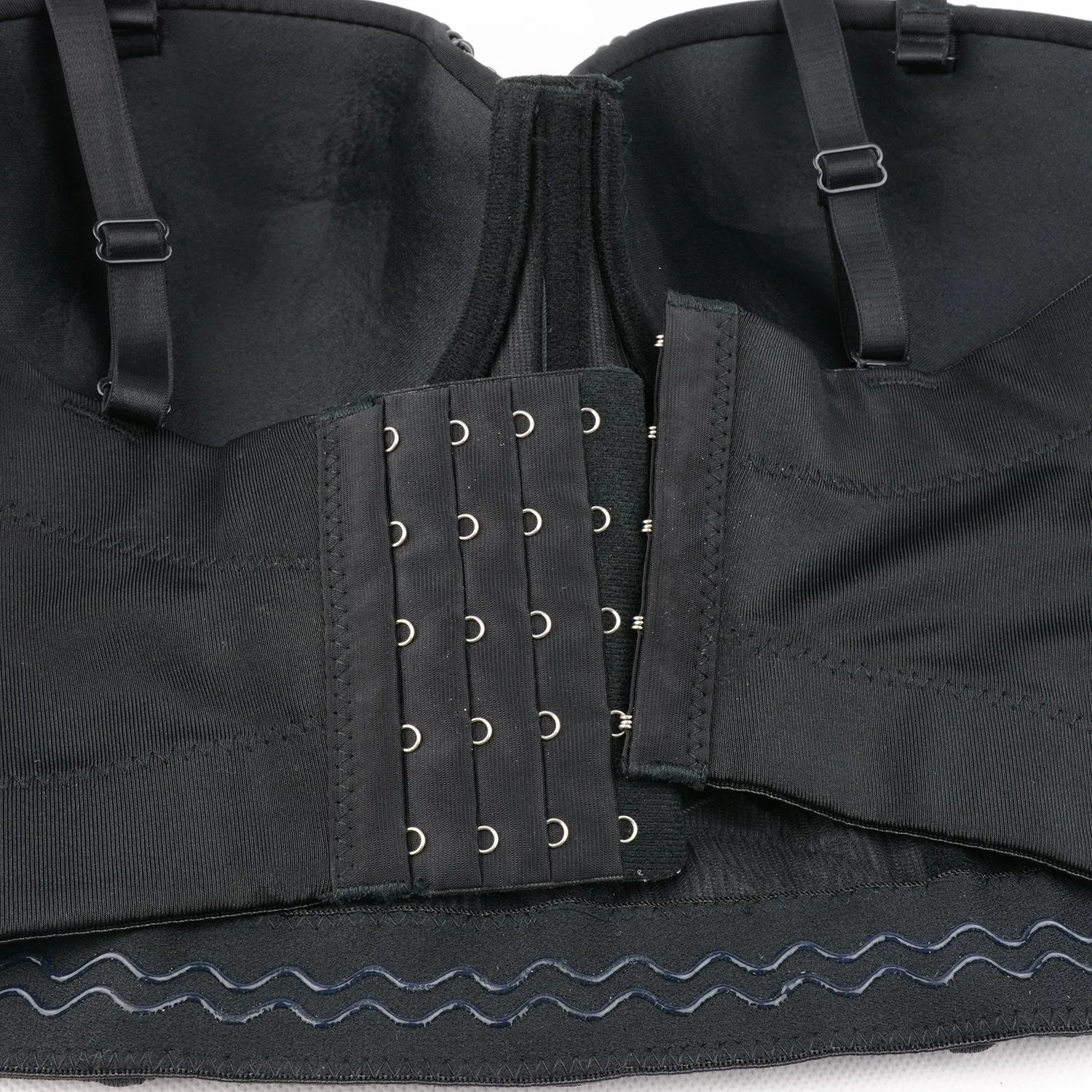 Women's Black Rhinestone Beaded Punk Bustier Crop Top Party Club Corset Bra