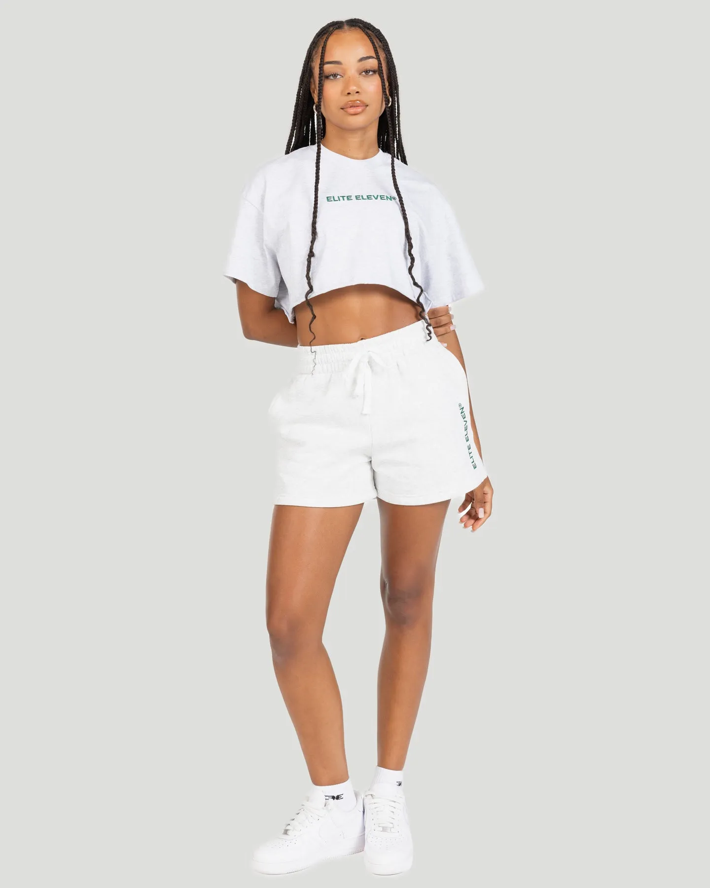 Women's Cropped Registered Tee - Polar Grey
