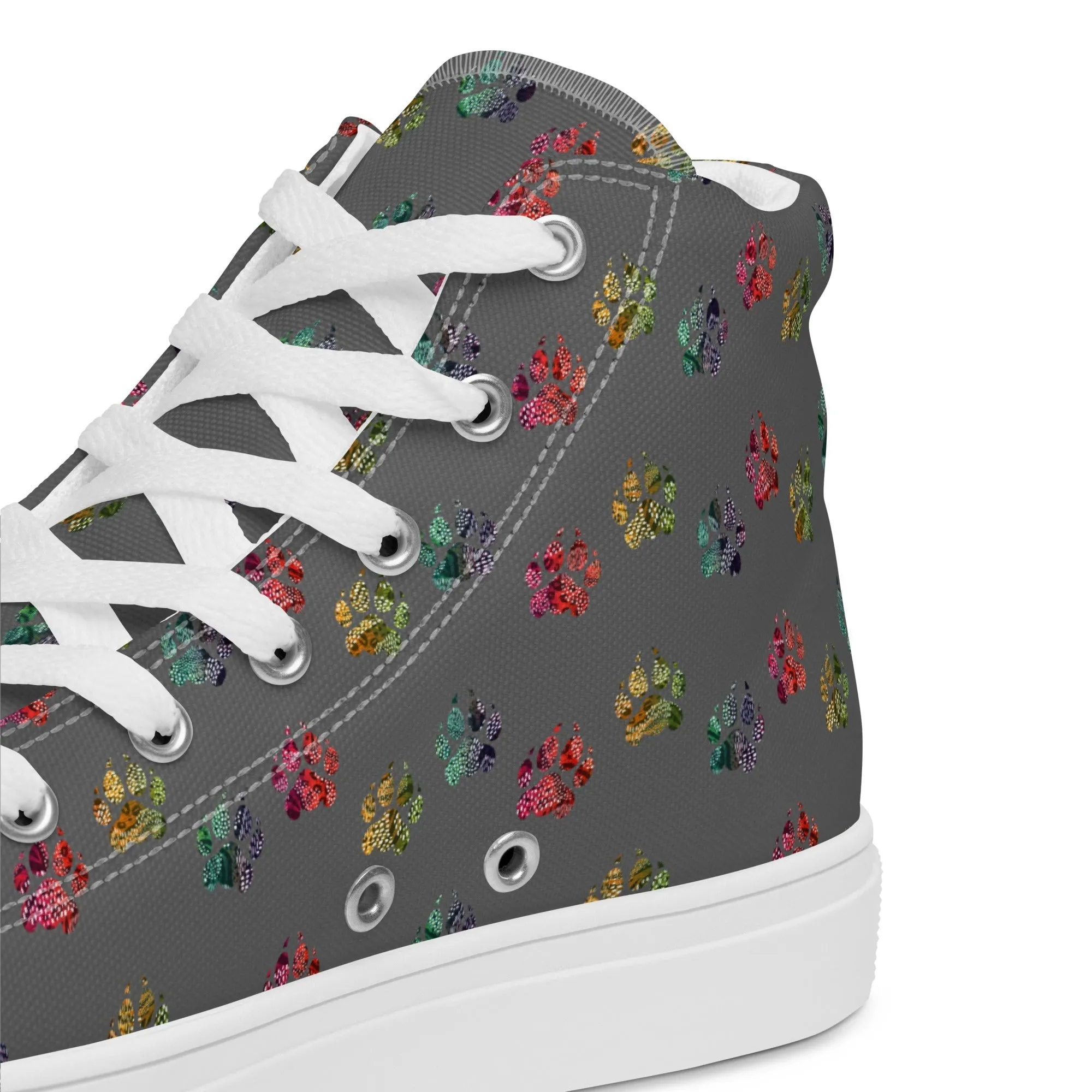 Women’s Grey Paw Prints Sneakers