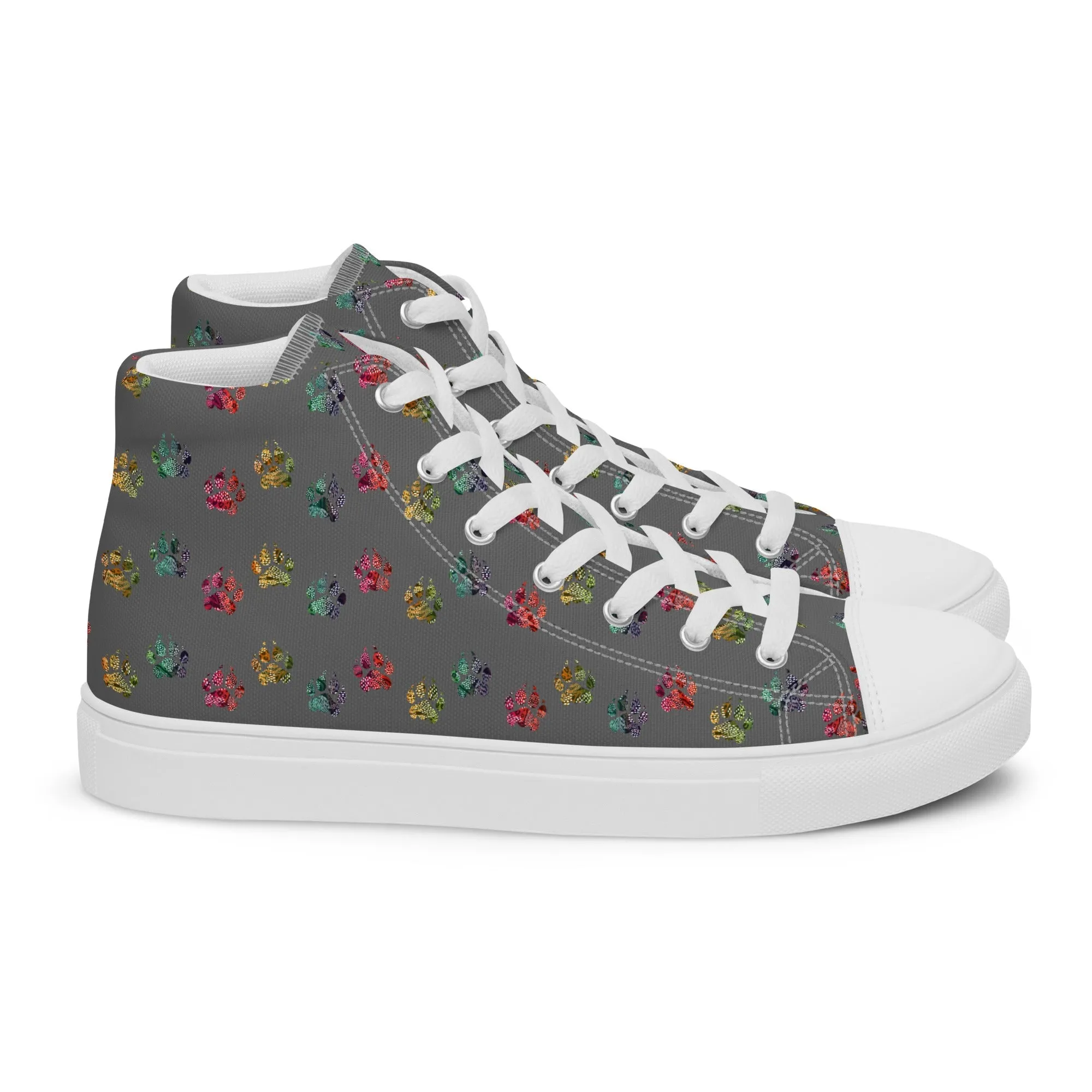 Women’s Grey Paw Prints Sneakers