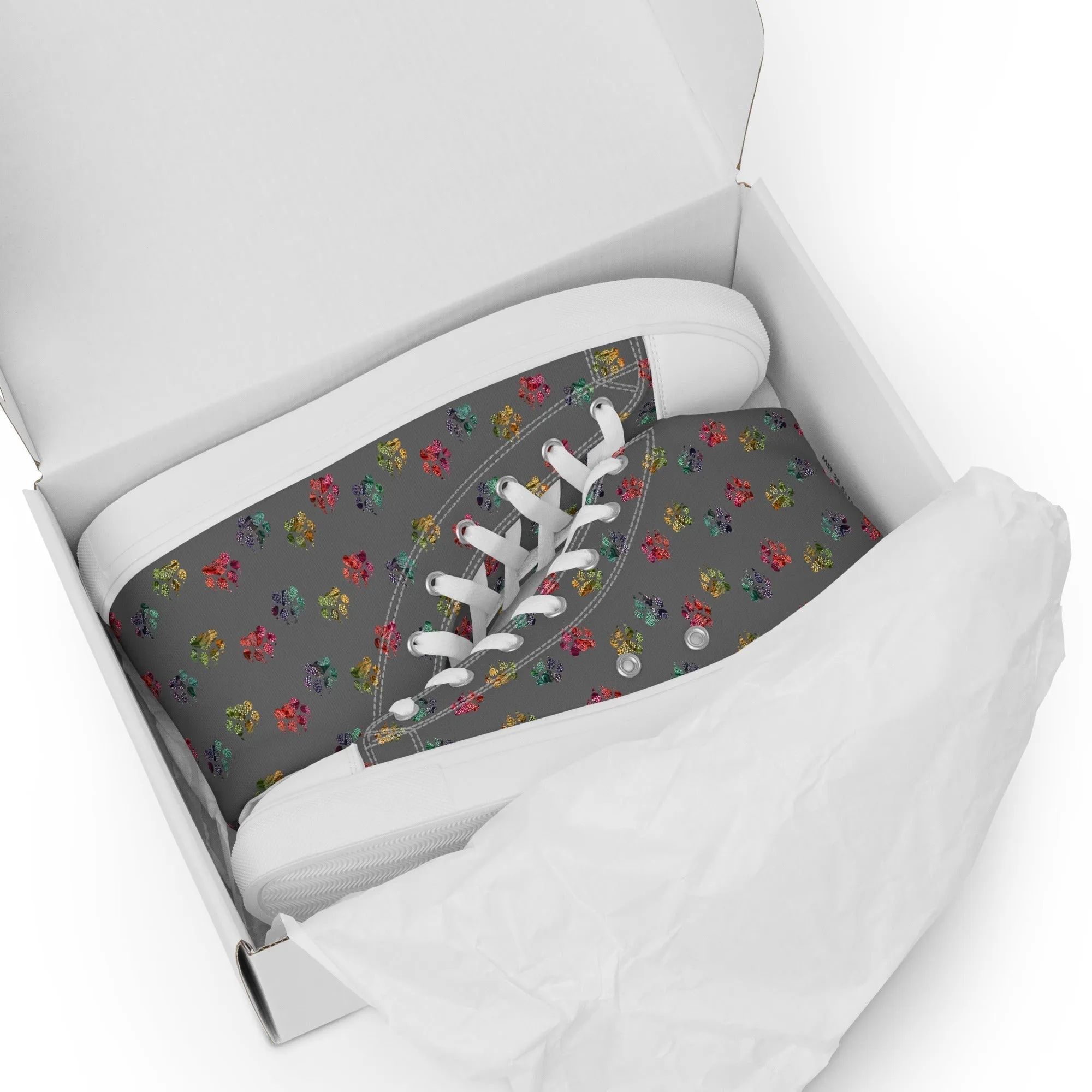 Women’s Grey Paw Prints Sneakers