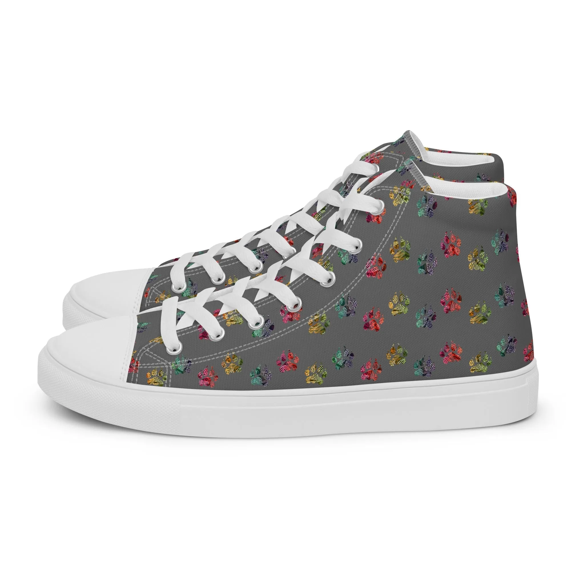 Women’s Grey Paw Prints Sneakers