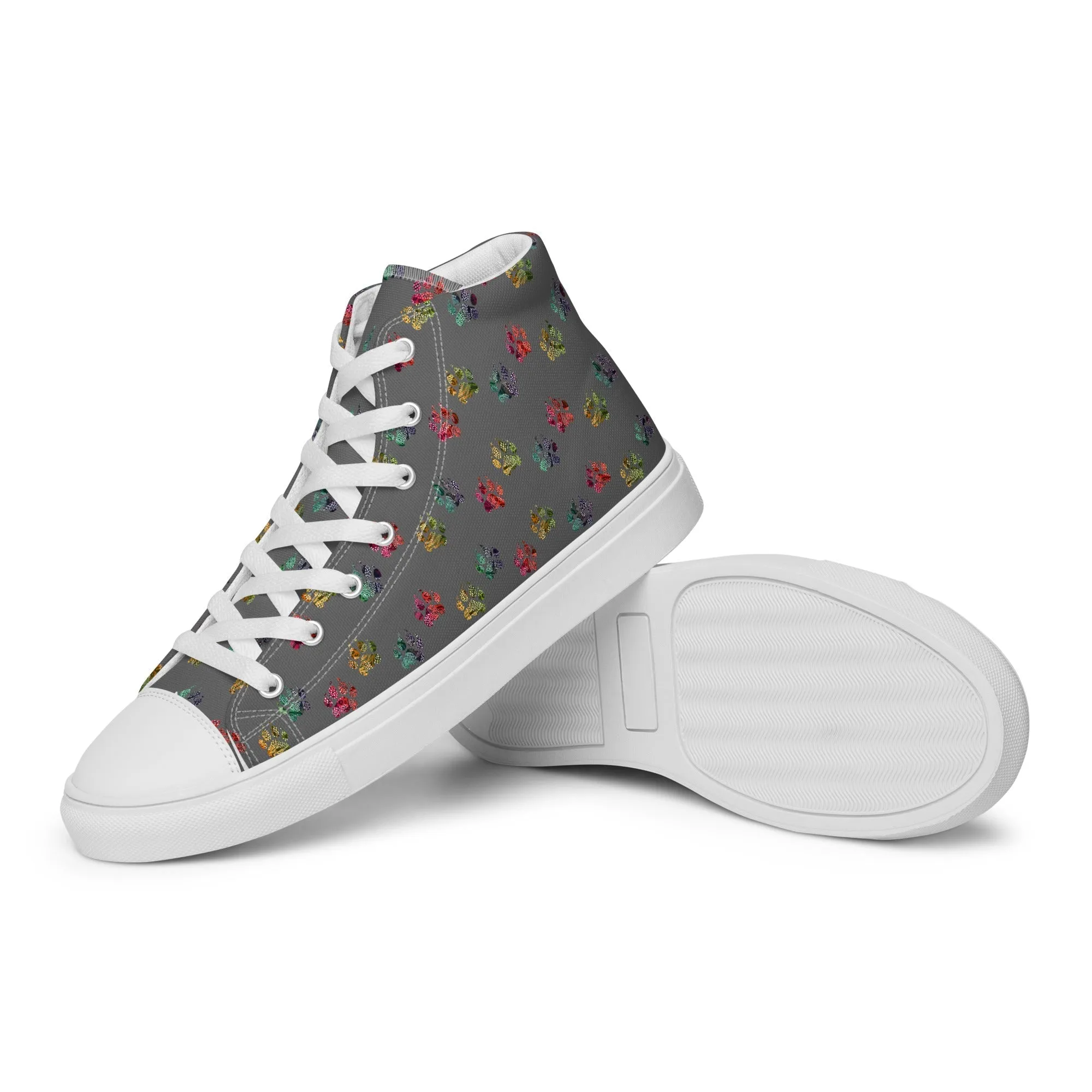Women’s Grey Paw Prints Sneakers