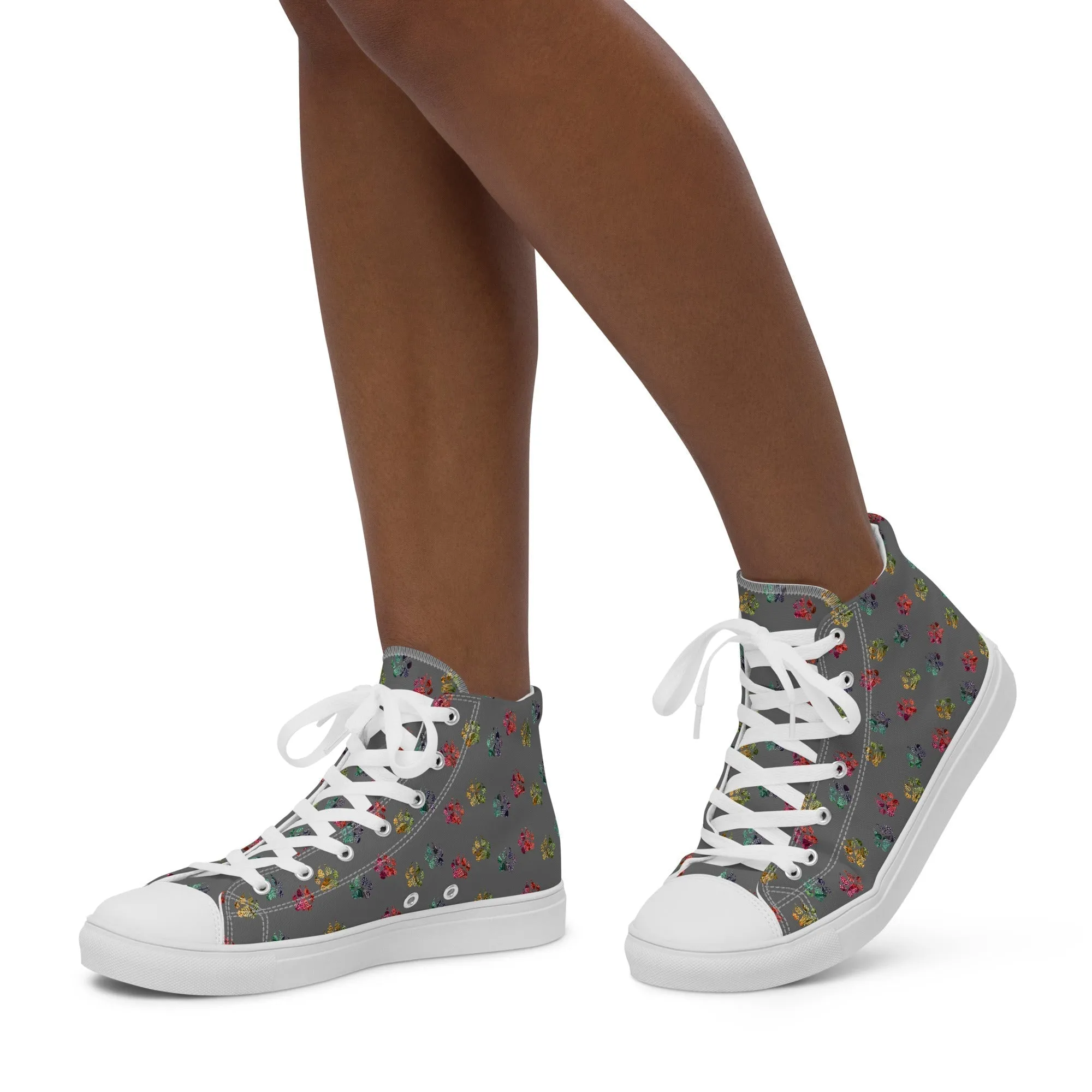Women’s Grey Paw Prints Sneakers
