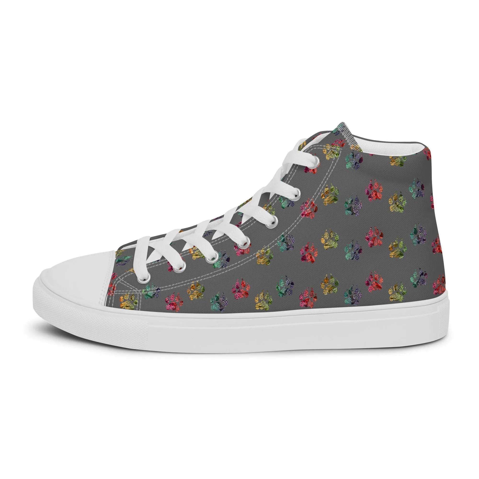 Women’s Grey Paw Prints Sneakers