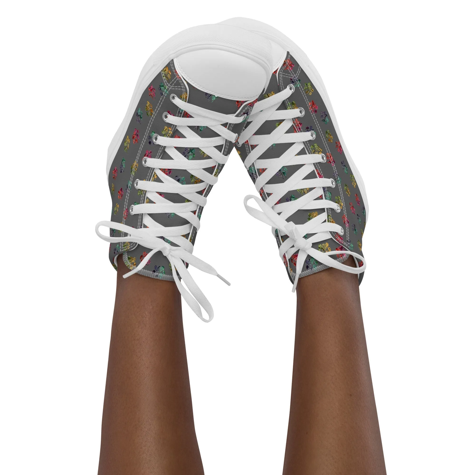 Women’s Grey Paw Prints Sneakers
