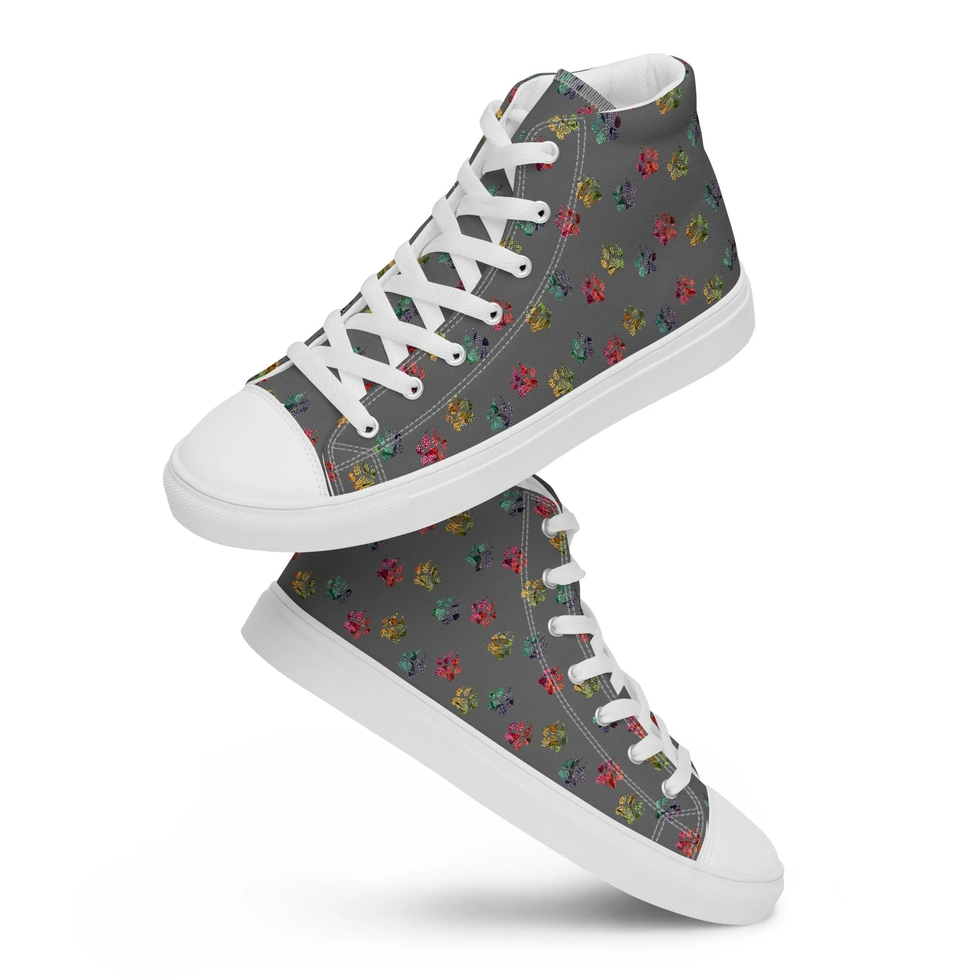 Women’s Grey Paw Prints Sneakers