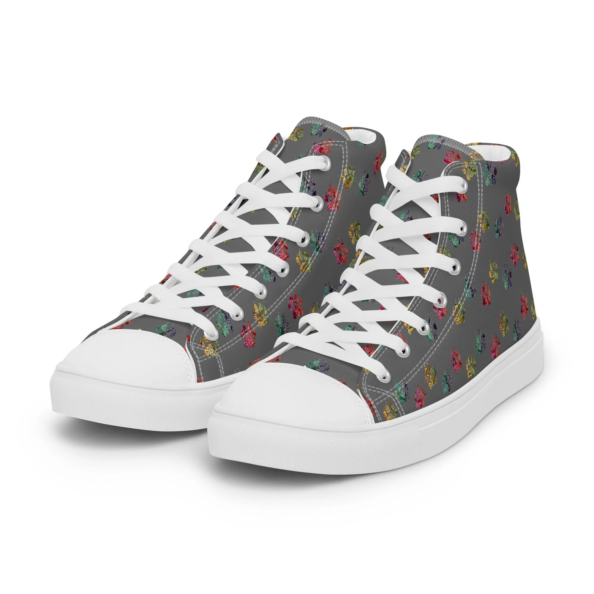 Women’s Grey Paw Prints Sneakers